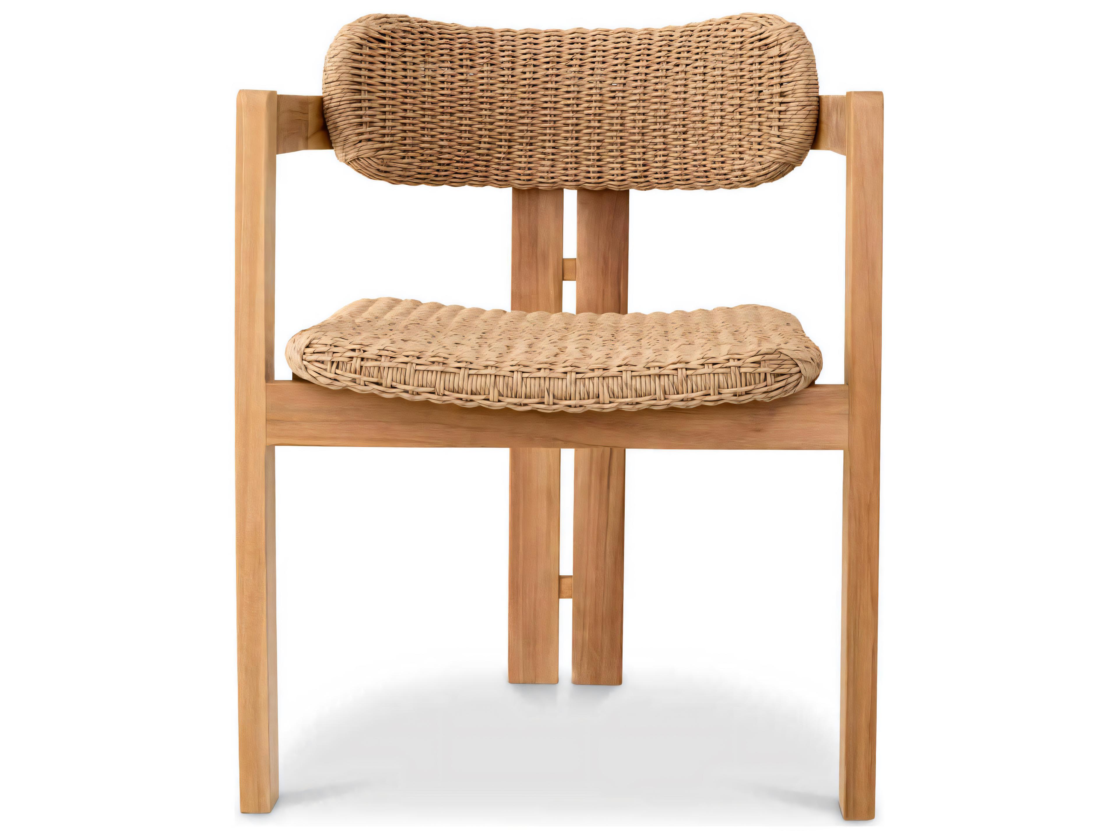 Eichholtz Outdoor Natural Teak Weave Dining Chair