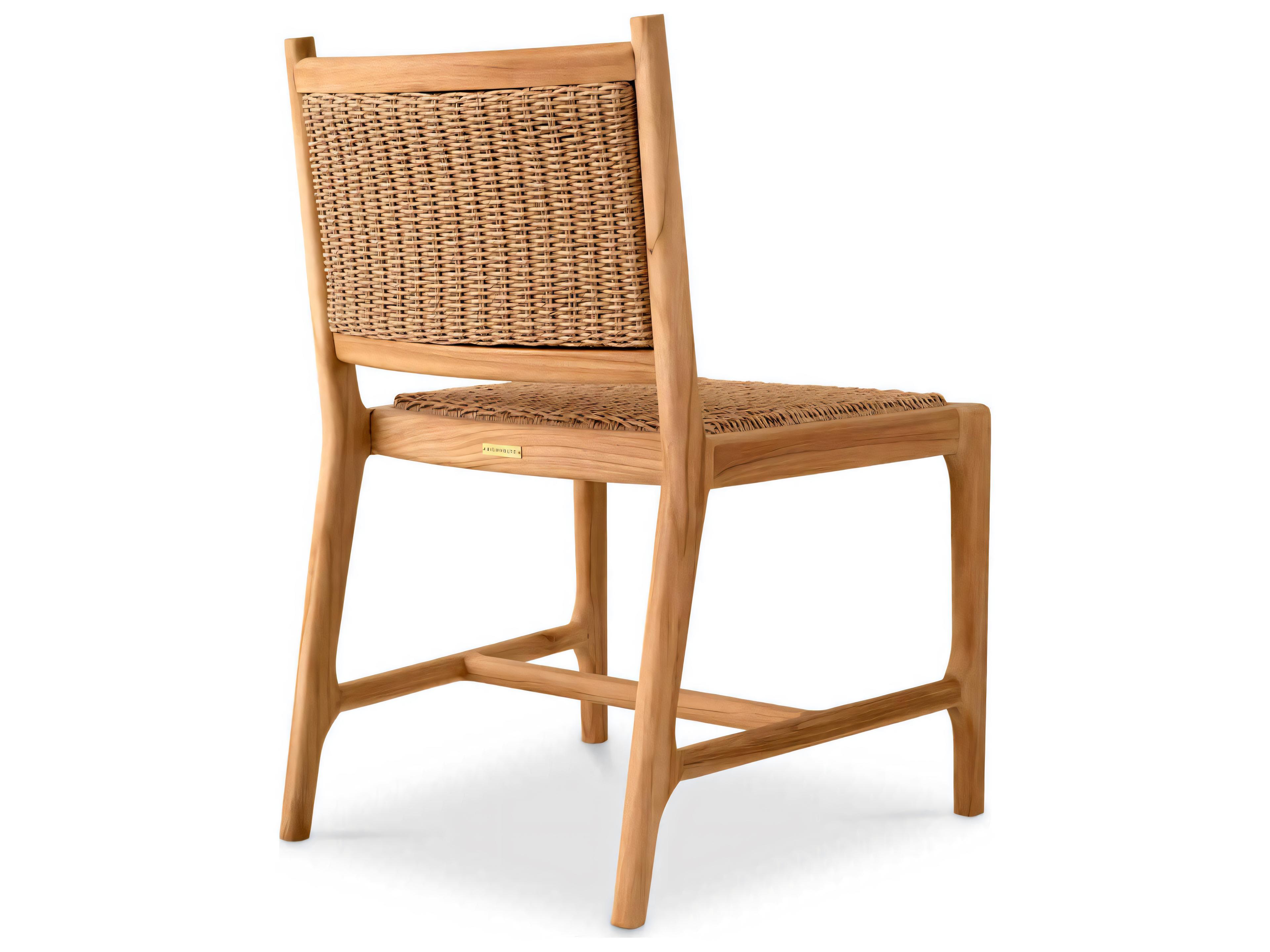 Eichholtz Outdoor Natural Teak Weave Dining Chair