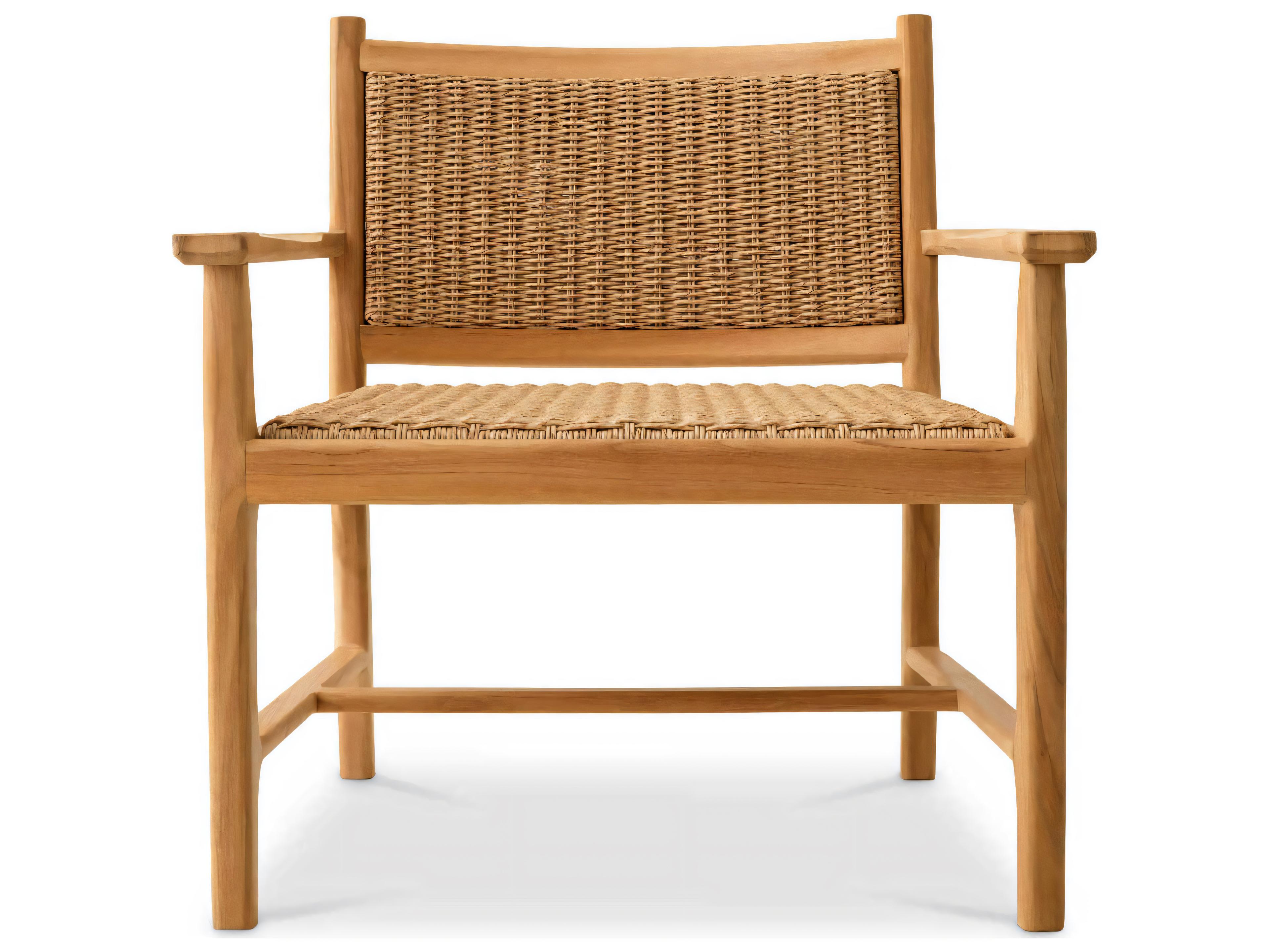 Eichholtz Outdoor Natural Teak Weave Lounge Chair