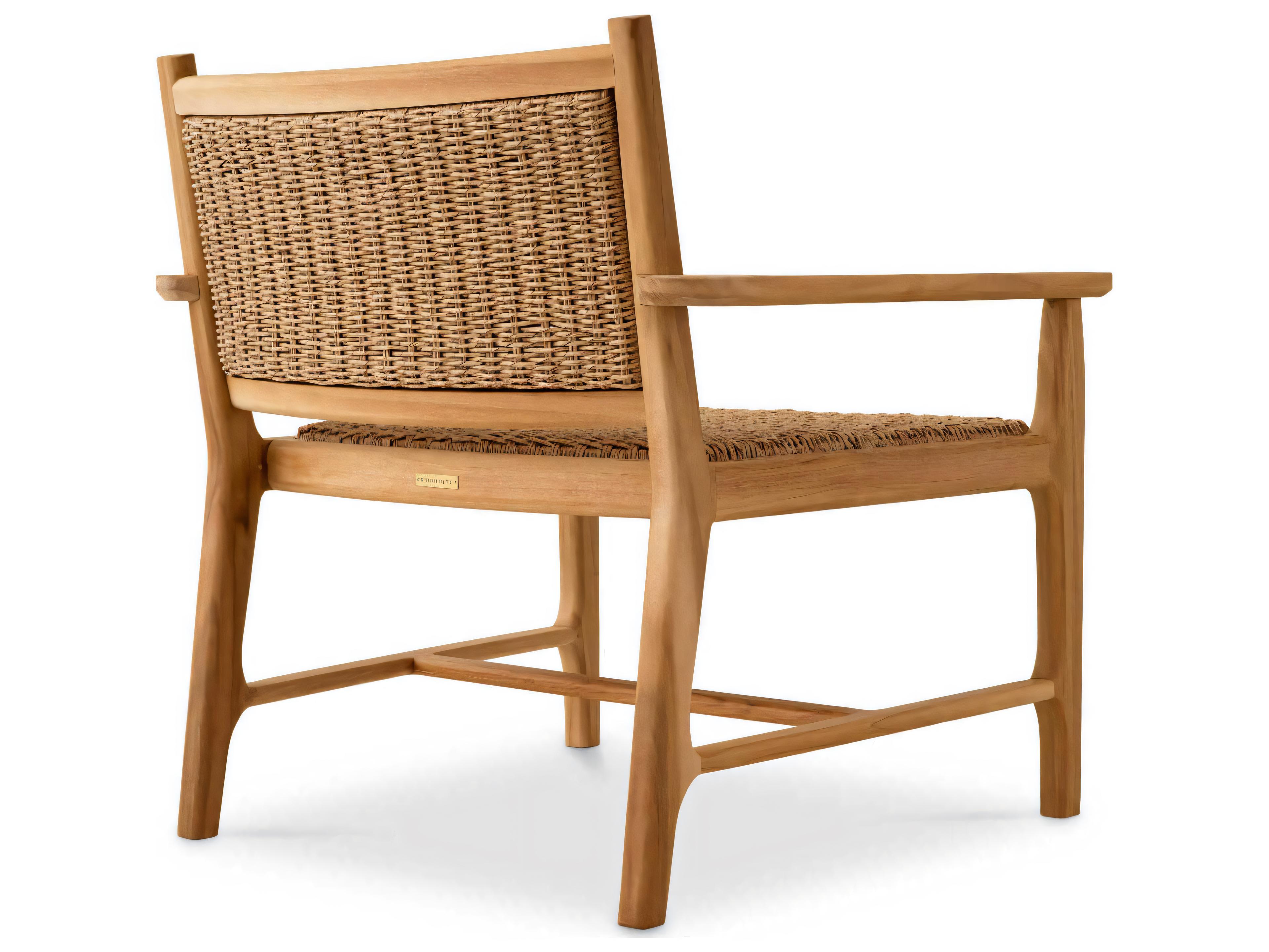 Eichholtz Outdoor Natural Teak Weave Lounge Chair