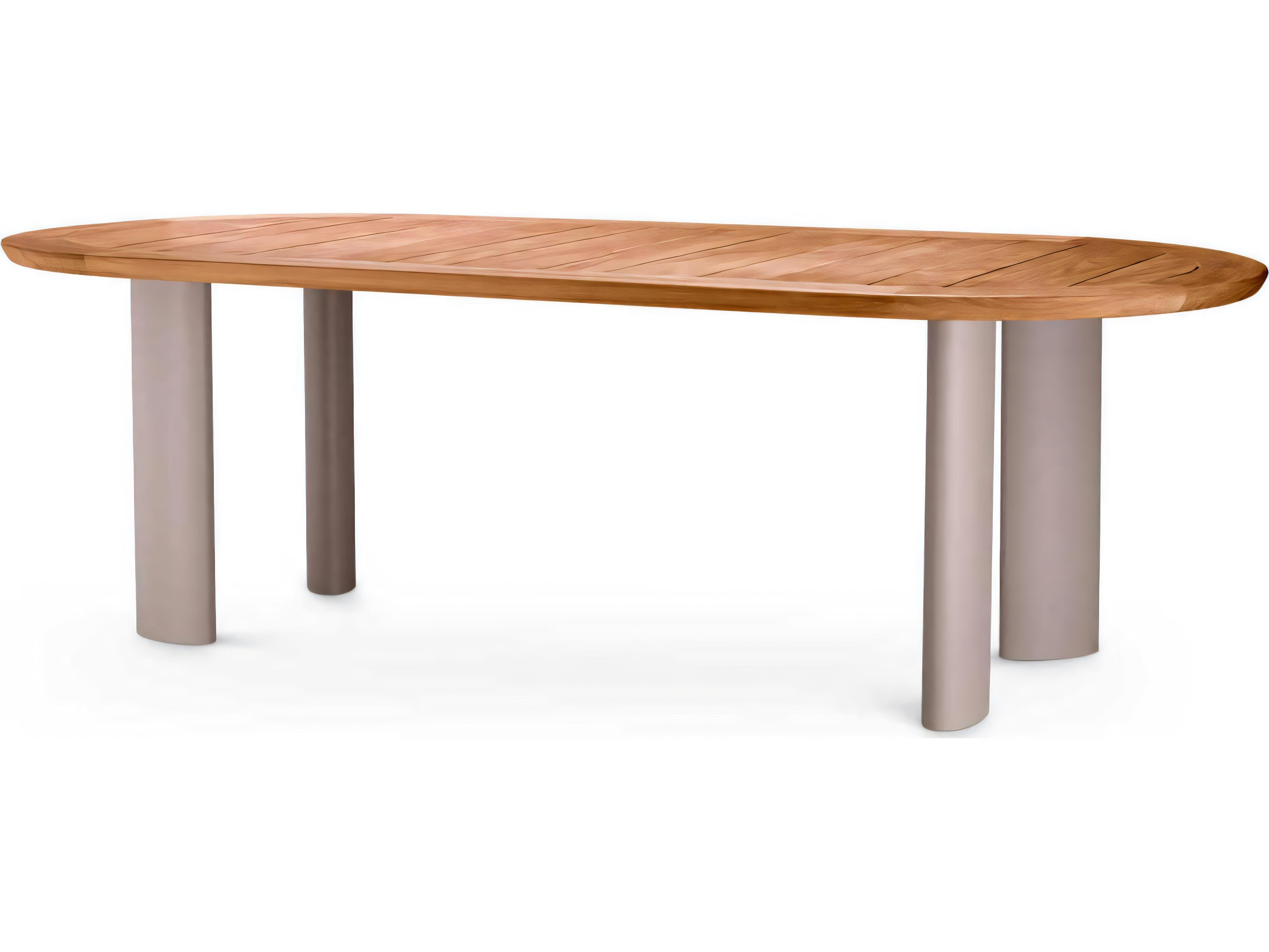 Eichholtz Outdoor Natural Teak Sand Finish Legs Dining Table