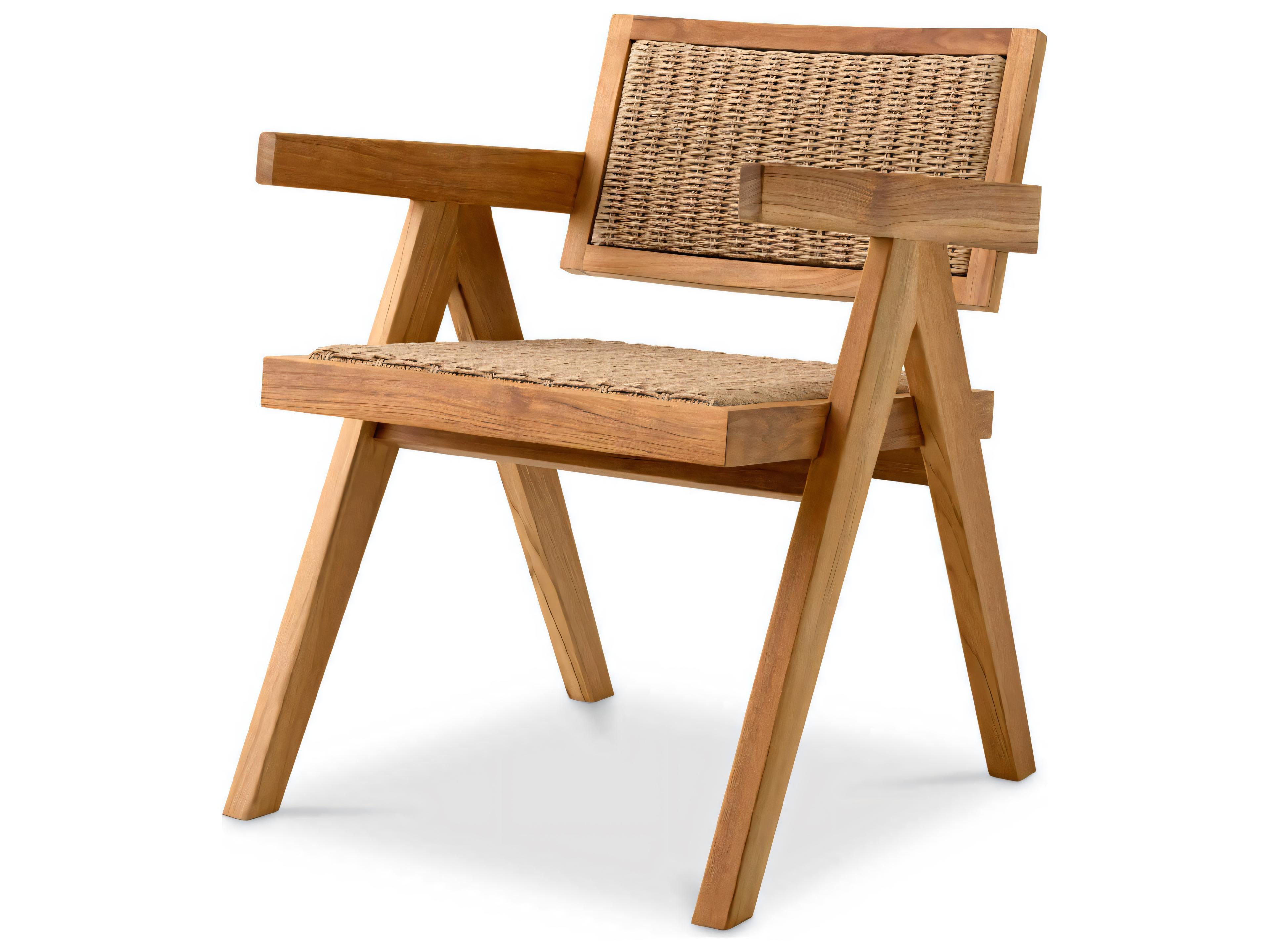 Eichholtz Outdoor Natural Teak Weave Dining Chair