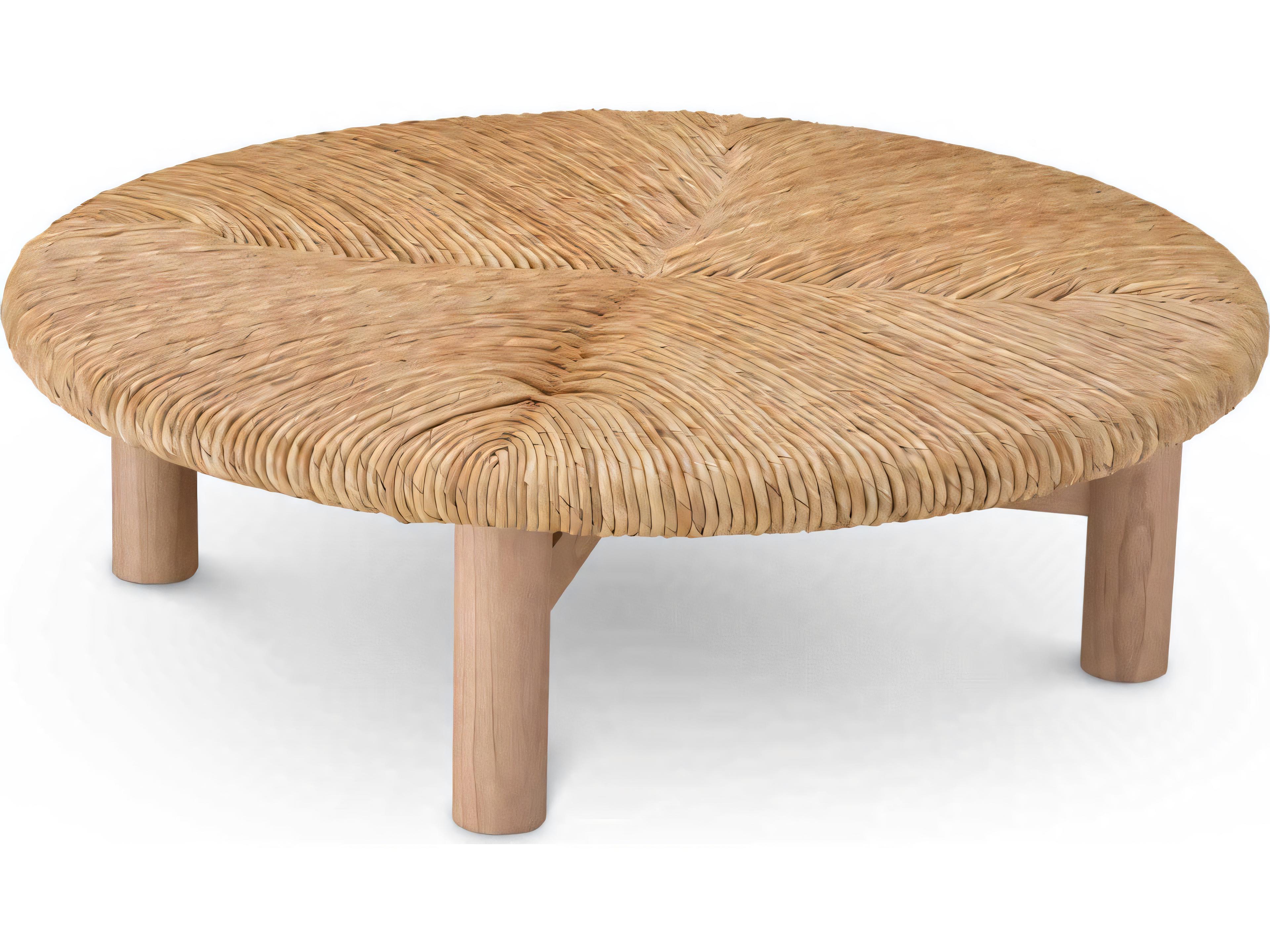 Eichholtz Outdoor Natural Finish Seagrass Rush Coffee Table