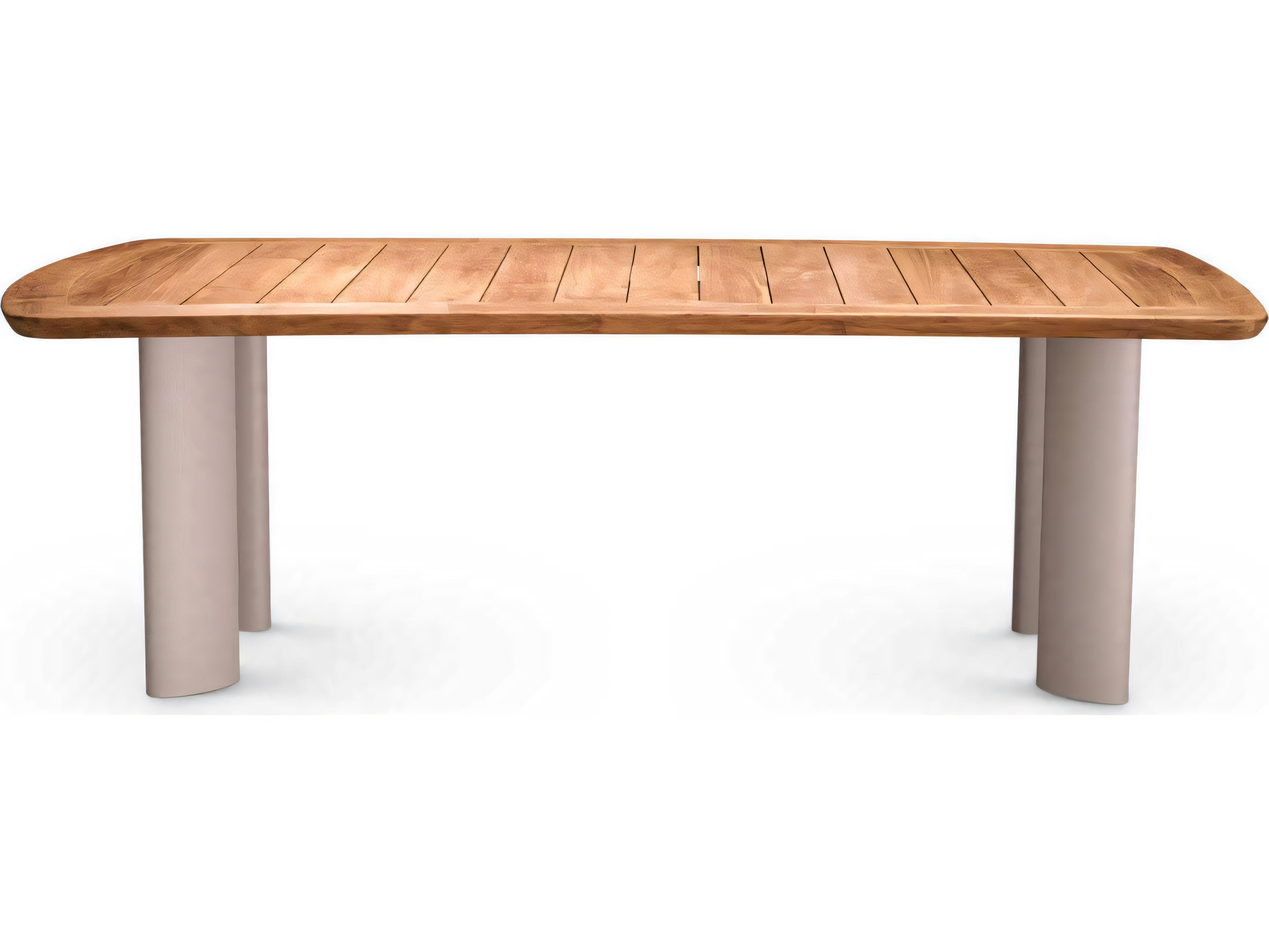 Eichholtz Outdoor Natural Teak Sand Finish Legs Dining Table