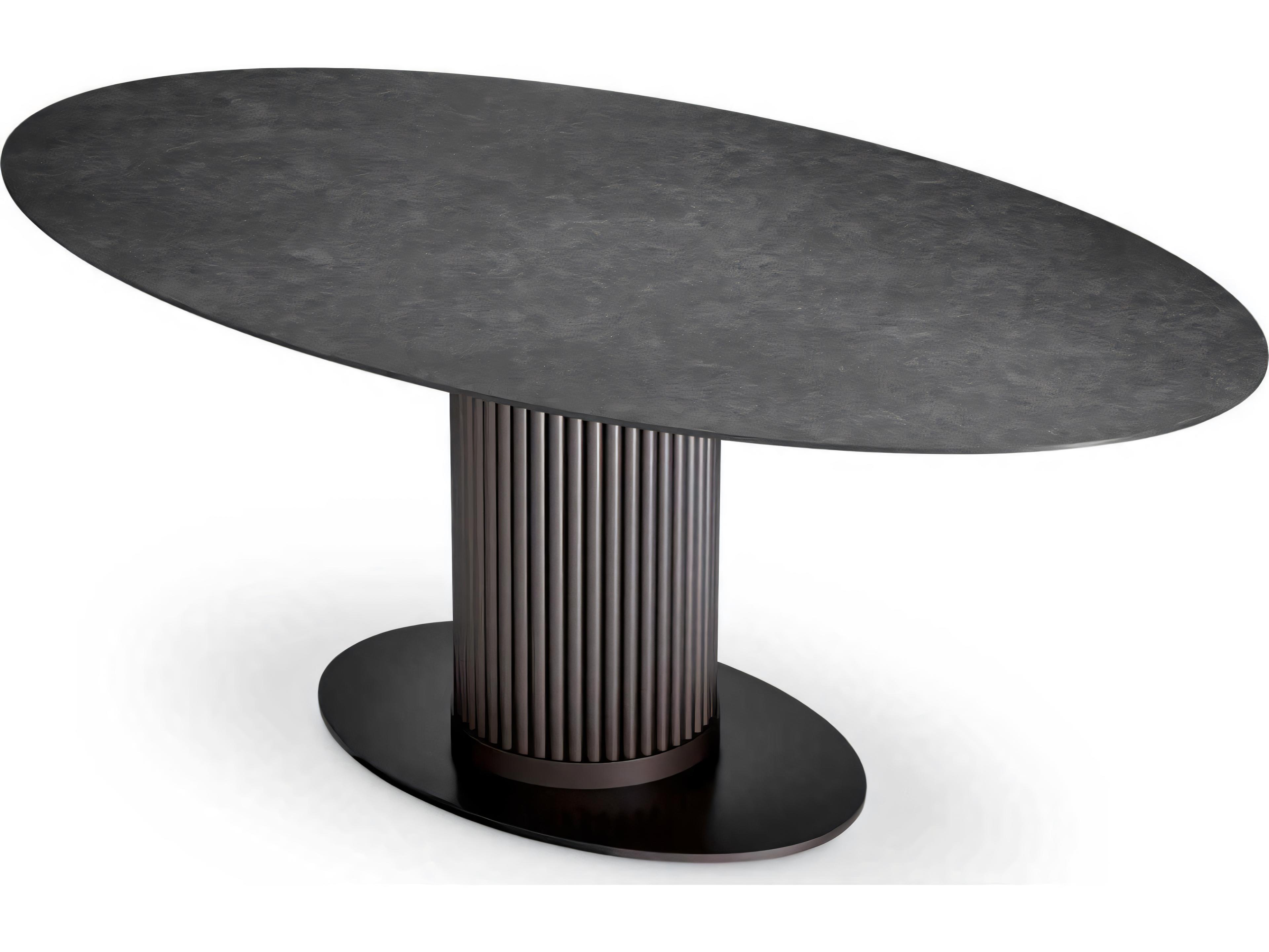 Eichholtz Outdoor Bronze Finish Ceramic Marble Look Top Dining Table