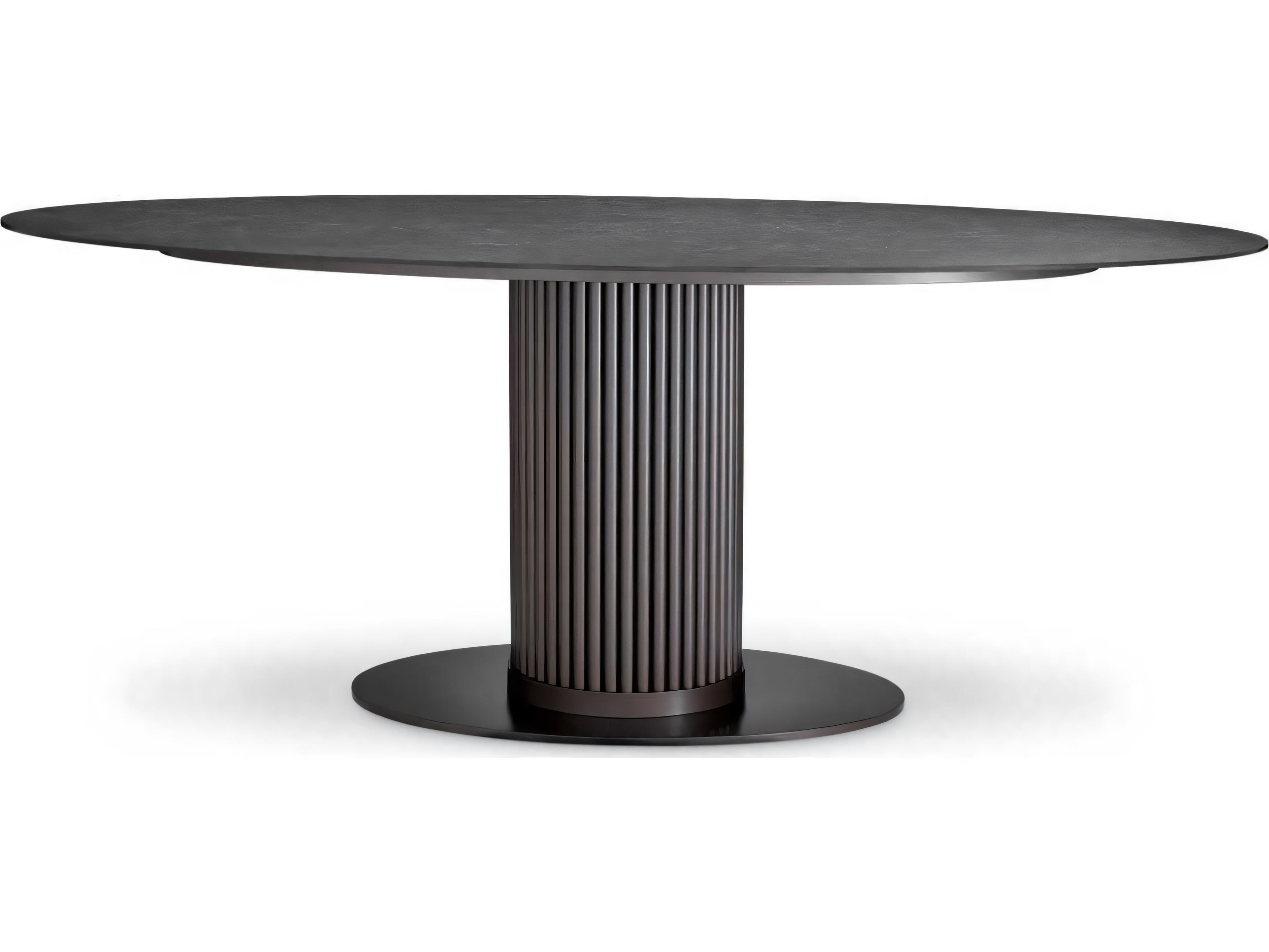 Eichholtz Outdoor Bronze Finish Ceramic Marble Look Top Dining Table