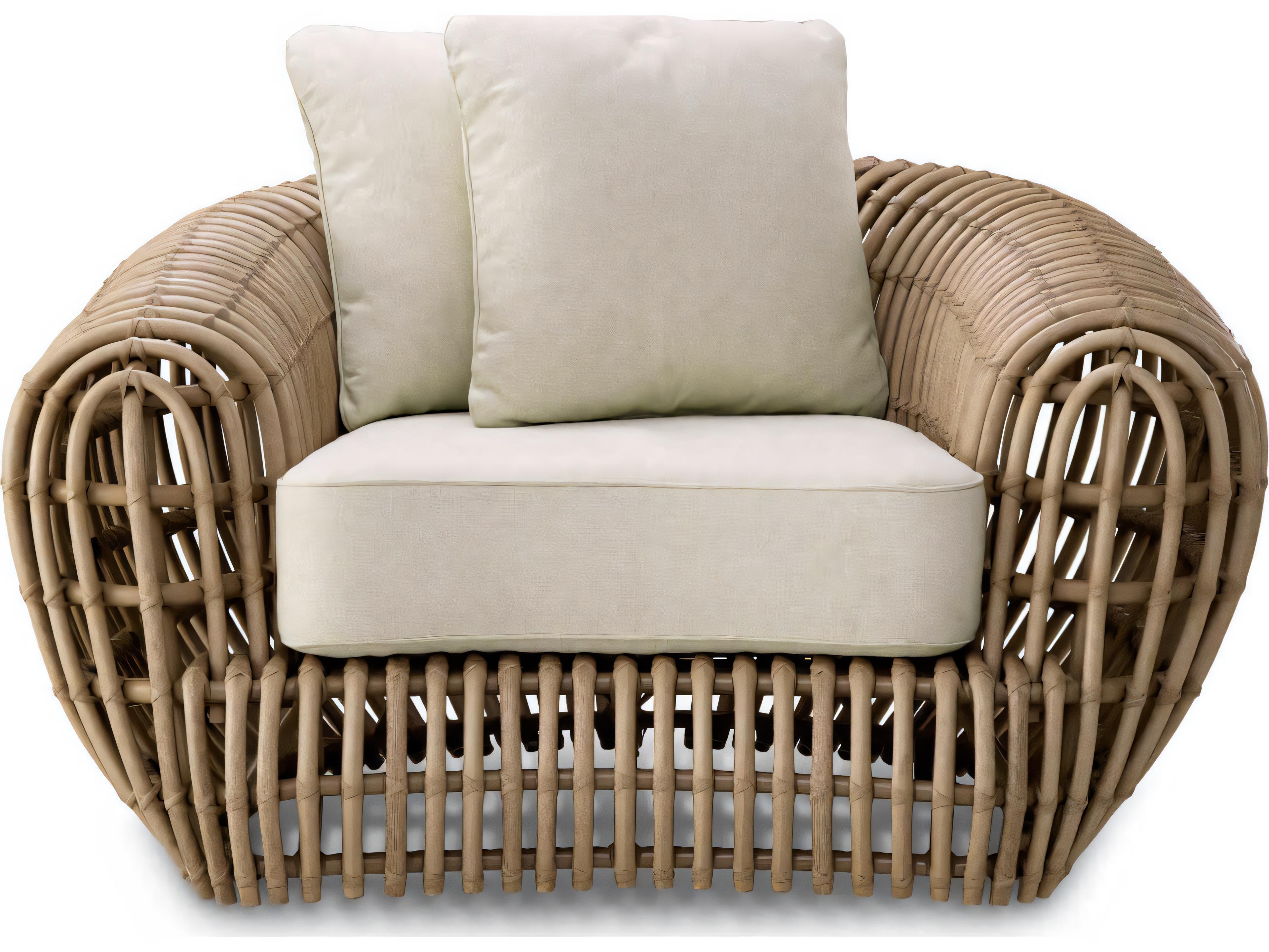 Eichholtz Outdoor Faux Rattan Viola Sand Lounge Chair