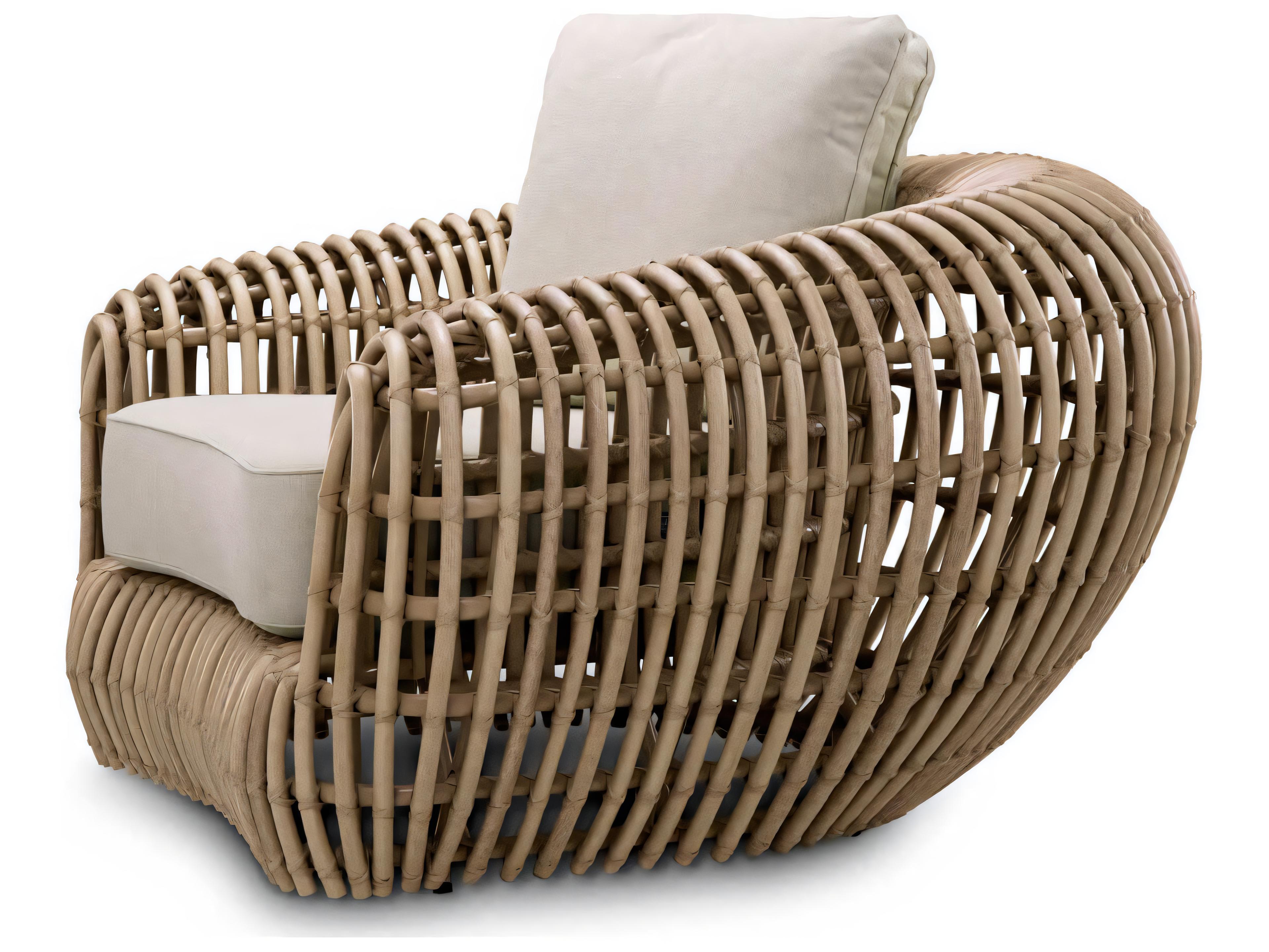 Eichholtz Outdoor Faux Rattan Viola Sand Lounge Chair