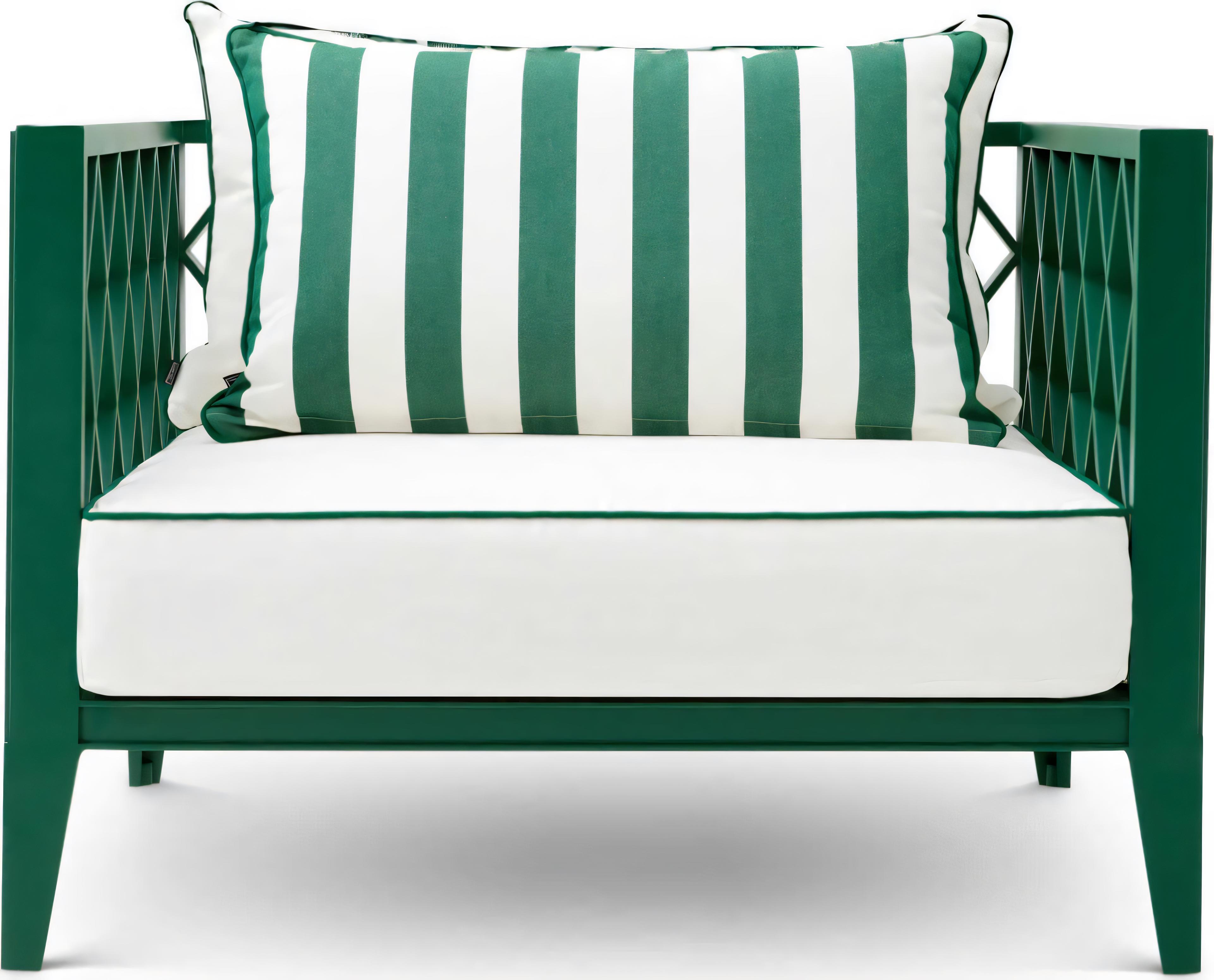 Eichholtz Outdoor Green Finish Blaise Off-white Florent Lounge Chair