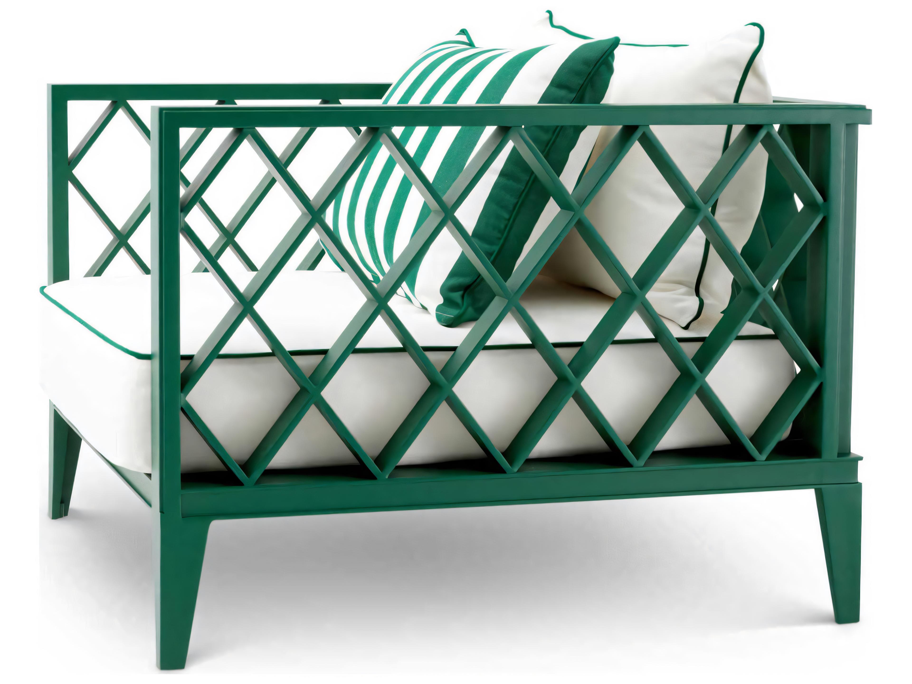 Eichholtz Outdoor Green Finish Blaise Off-white Florent Lounge Chair