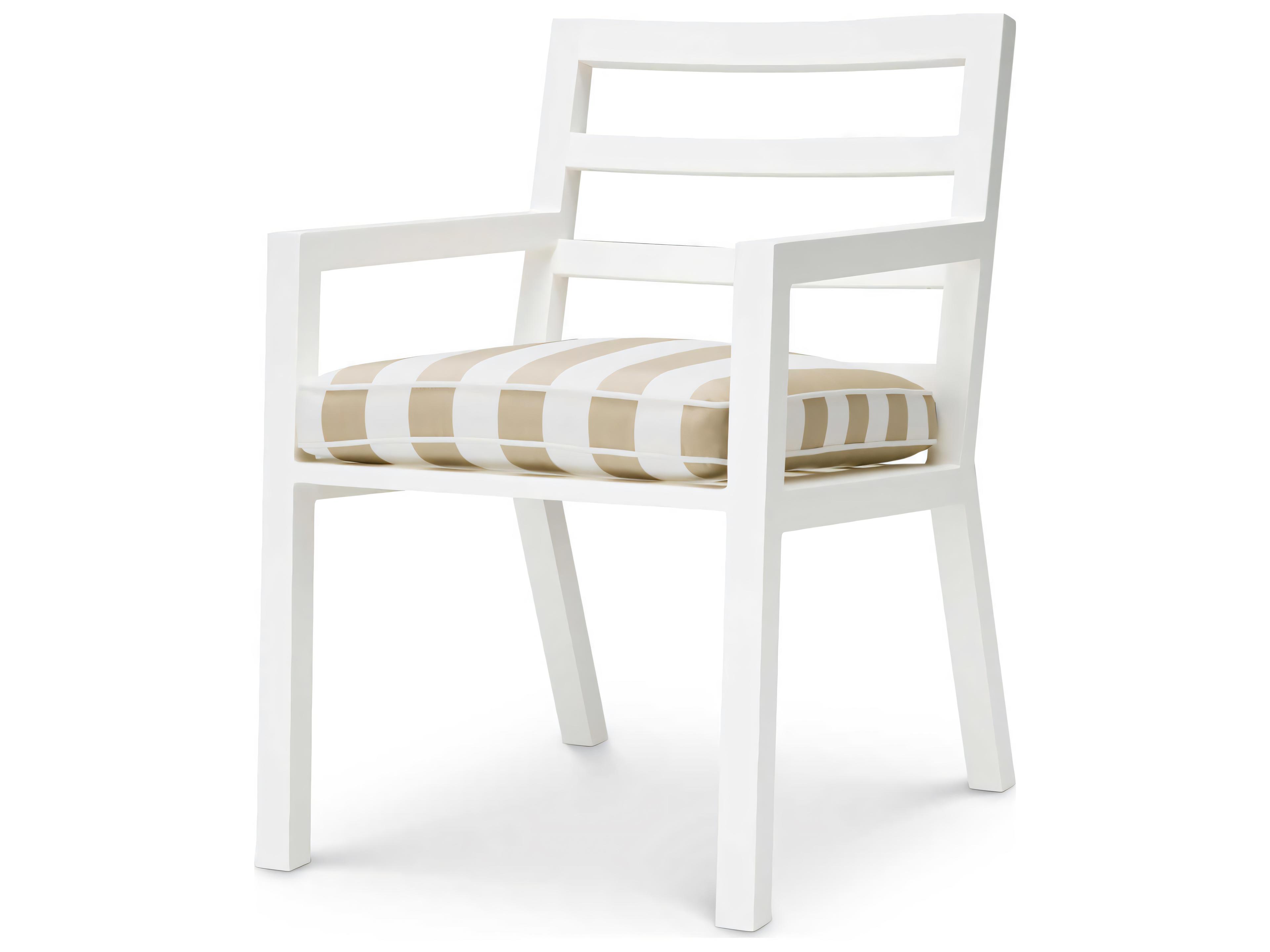 Eichholtz Outdoor Matte White Finish Florent Beige Dining Chair