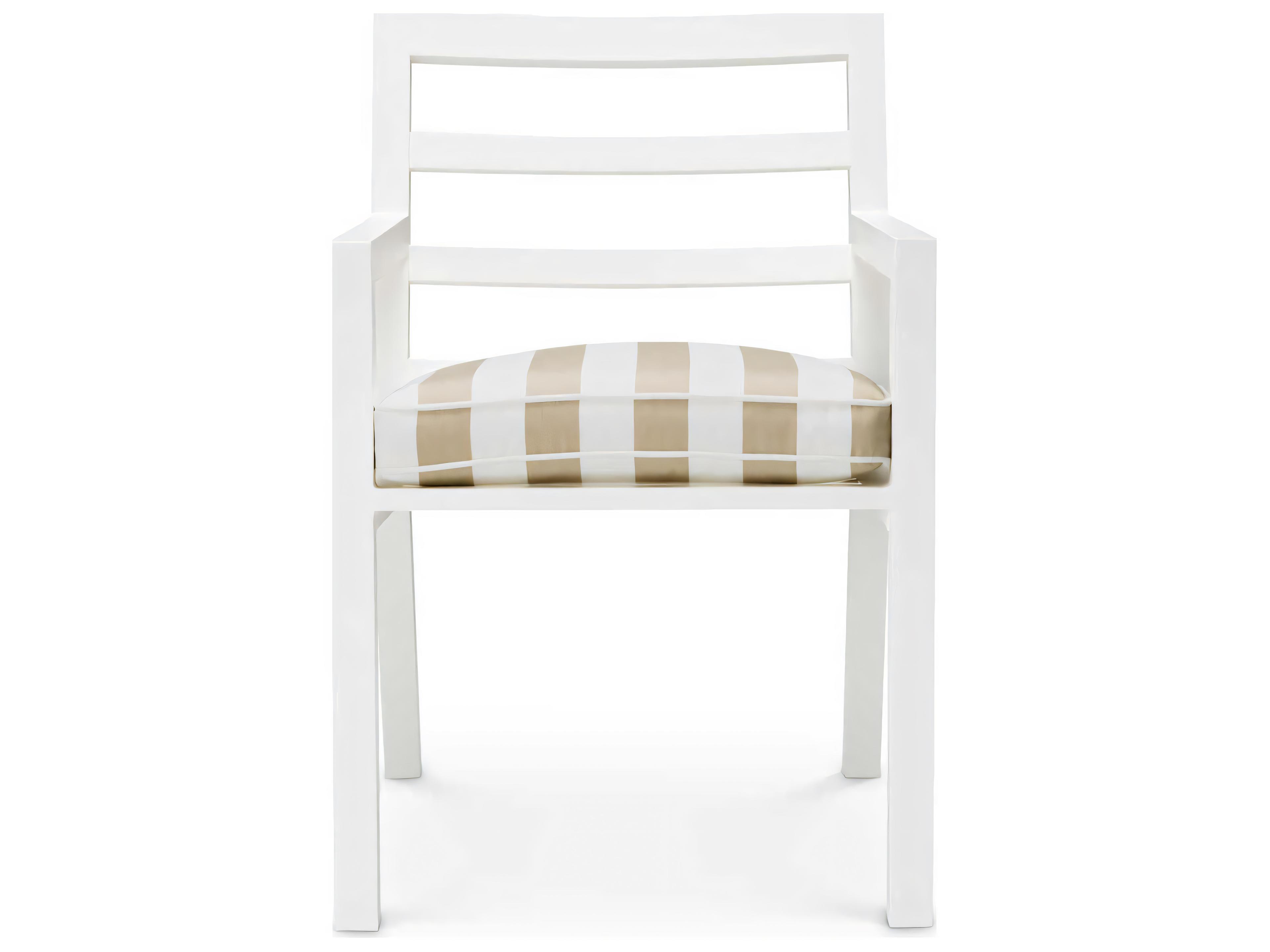 Eichholtz Outdoor Matte White Finish Florent Beige Dining Chair