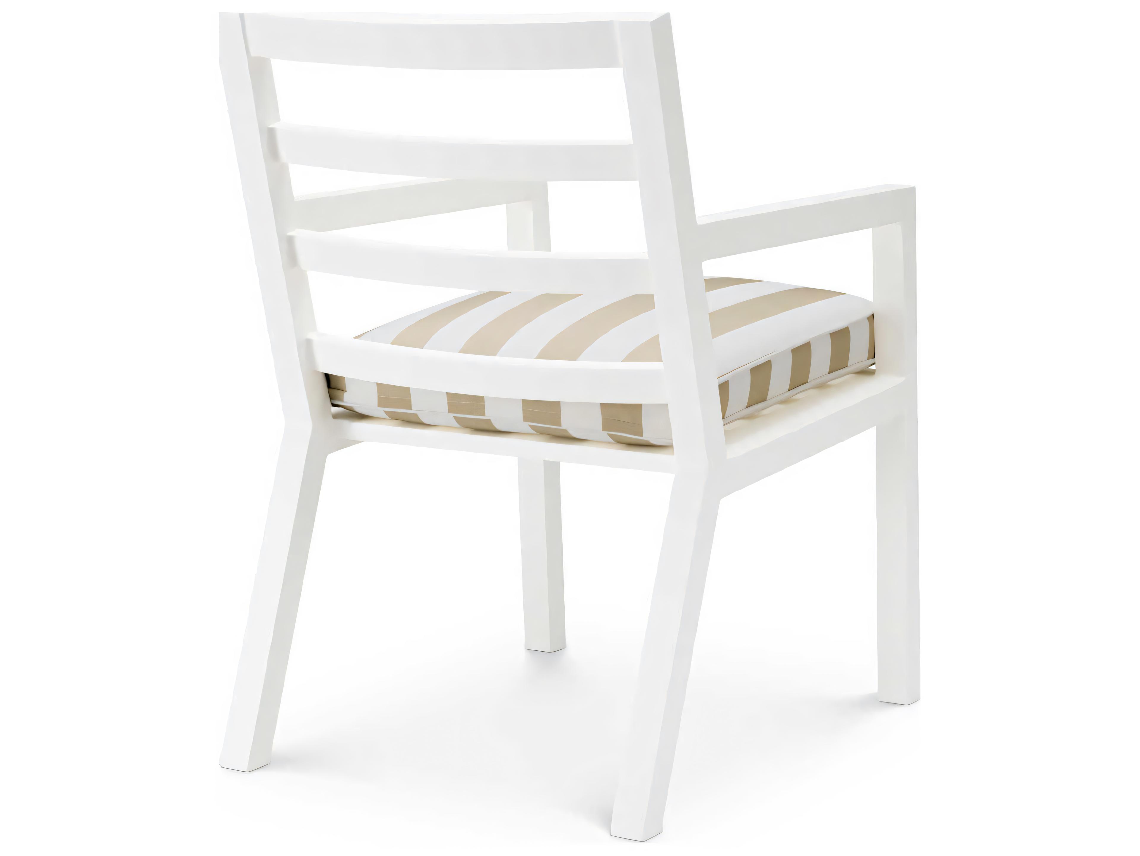 Eichholtz Outdoor Matte White Finish Florent Beige Dining Chair