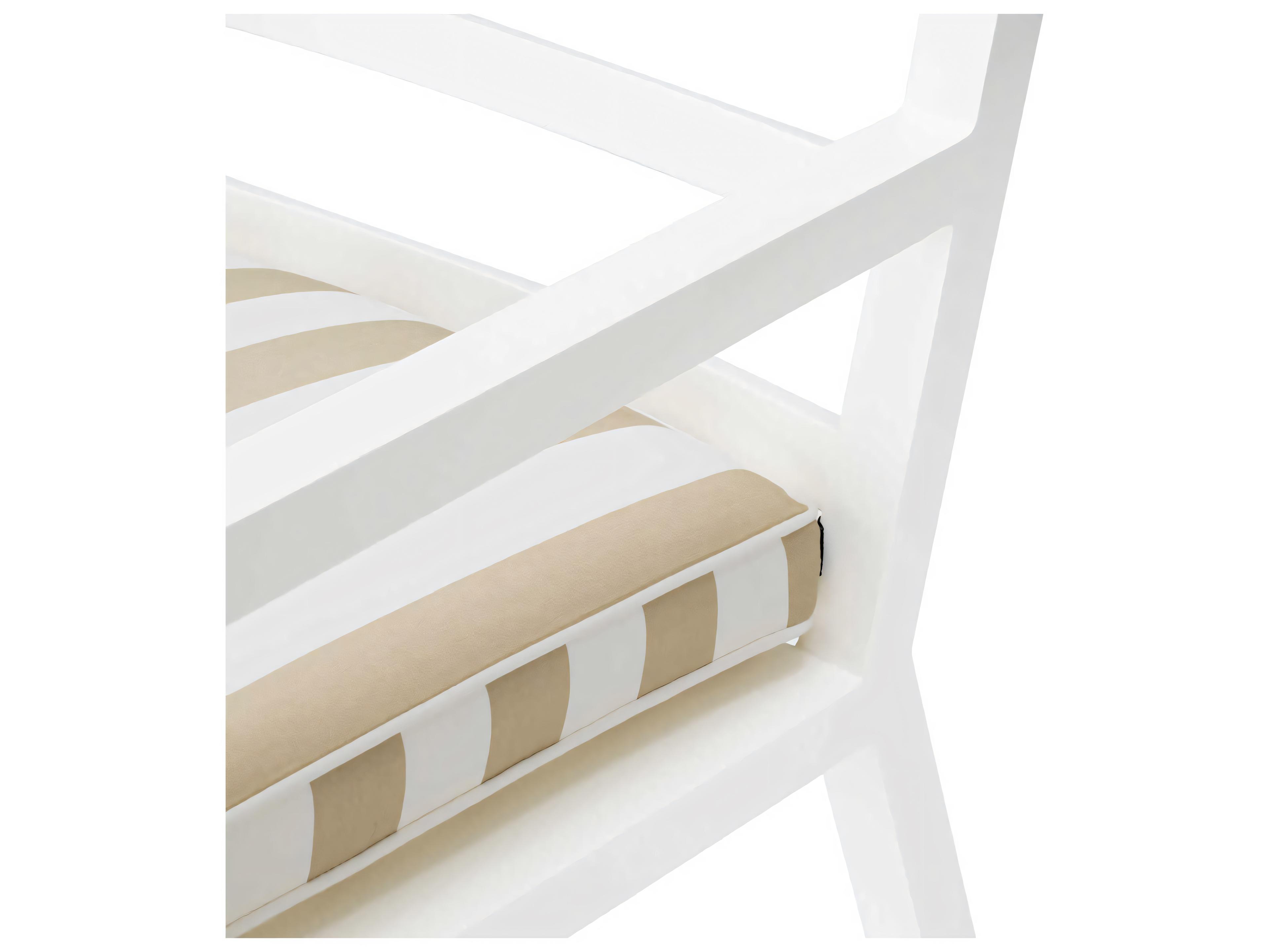 Eichholtz Outdoor Matte White Finish Florent Beige Dining Chair