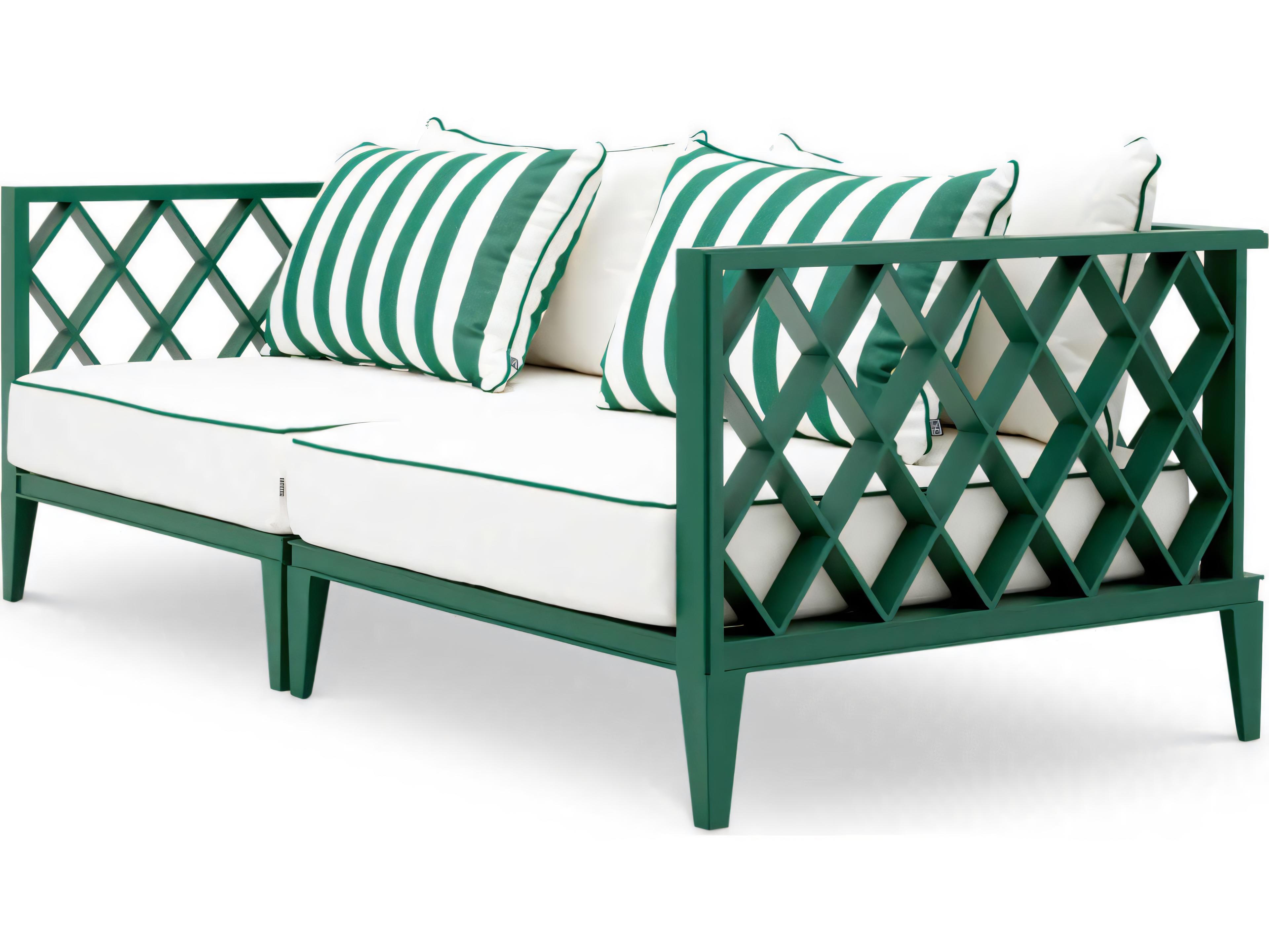 Eichholtz Outdoor Green Finish Blaise Off-white Florent Sofa