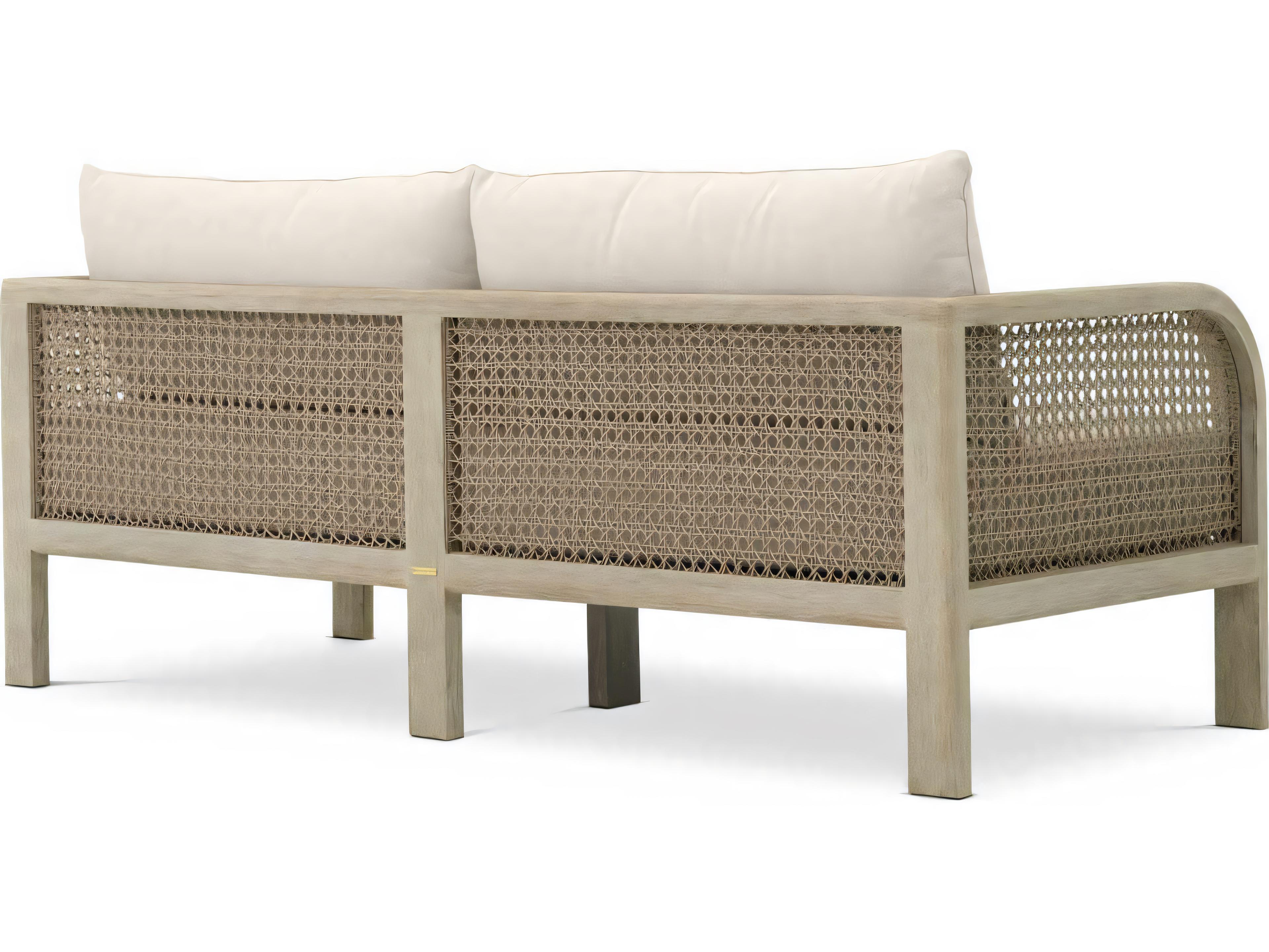 Eichholtz Outdoor Aged Teak Beige Rope Viola Sand Sofa