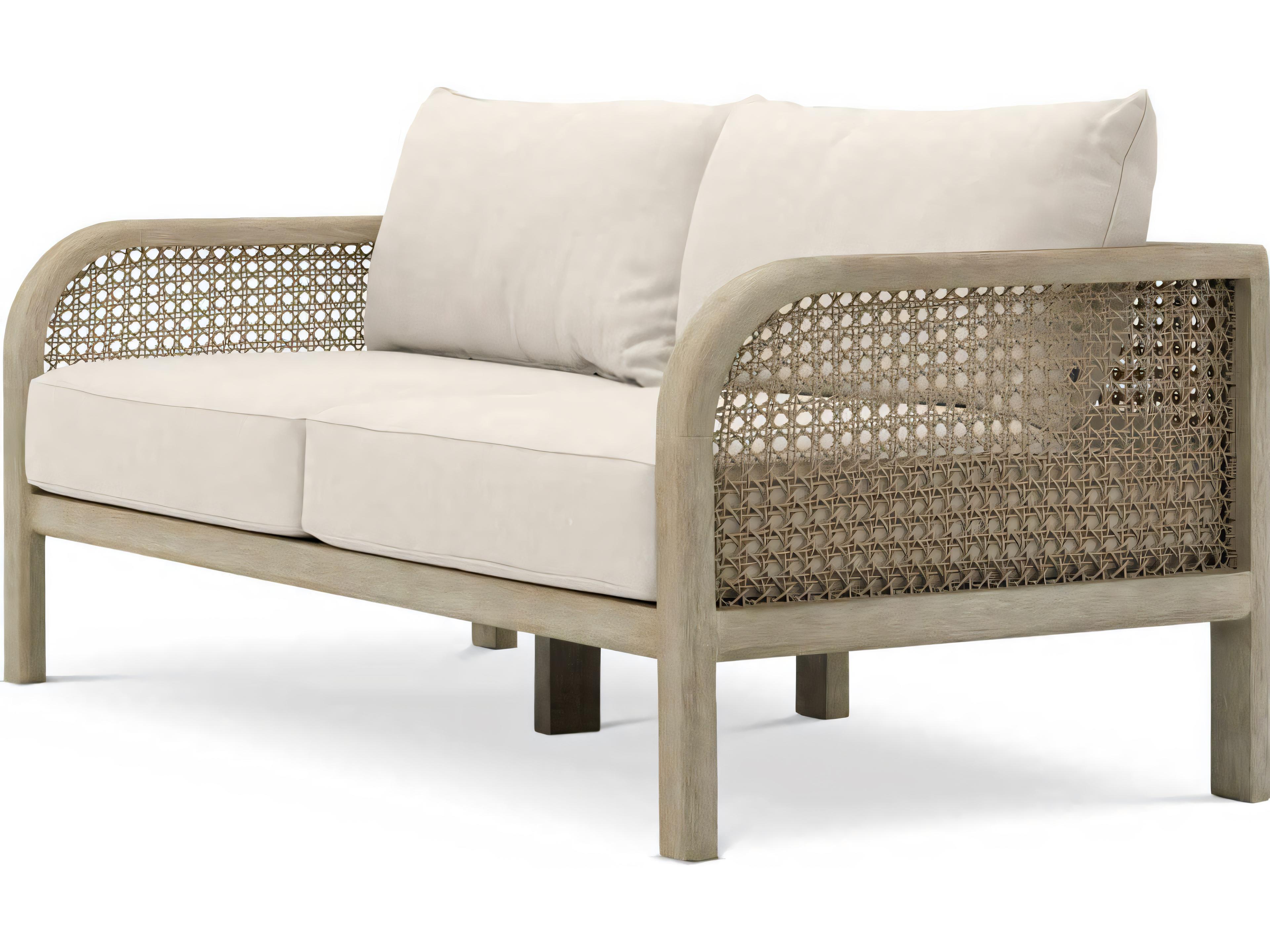 Eichholtz Outdoor Aged Teak Beige Rope Viola Sand Sofa