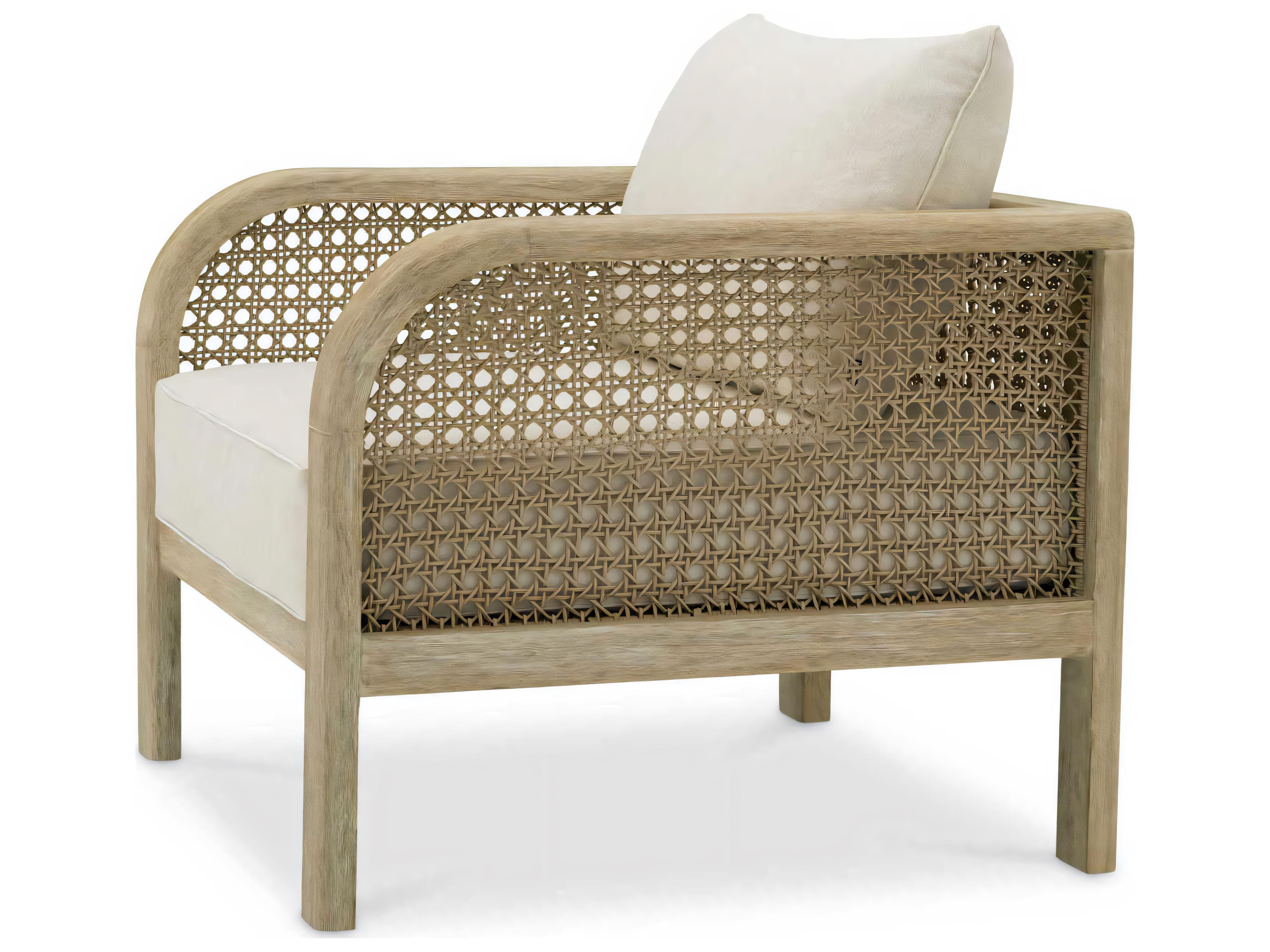 Eichholtz Outdoor Aged Teak Beige Rope Viola Sand Lounge Chair