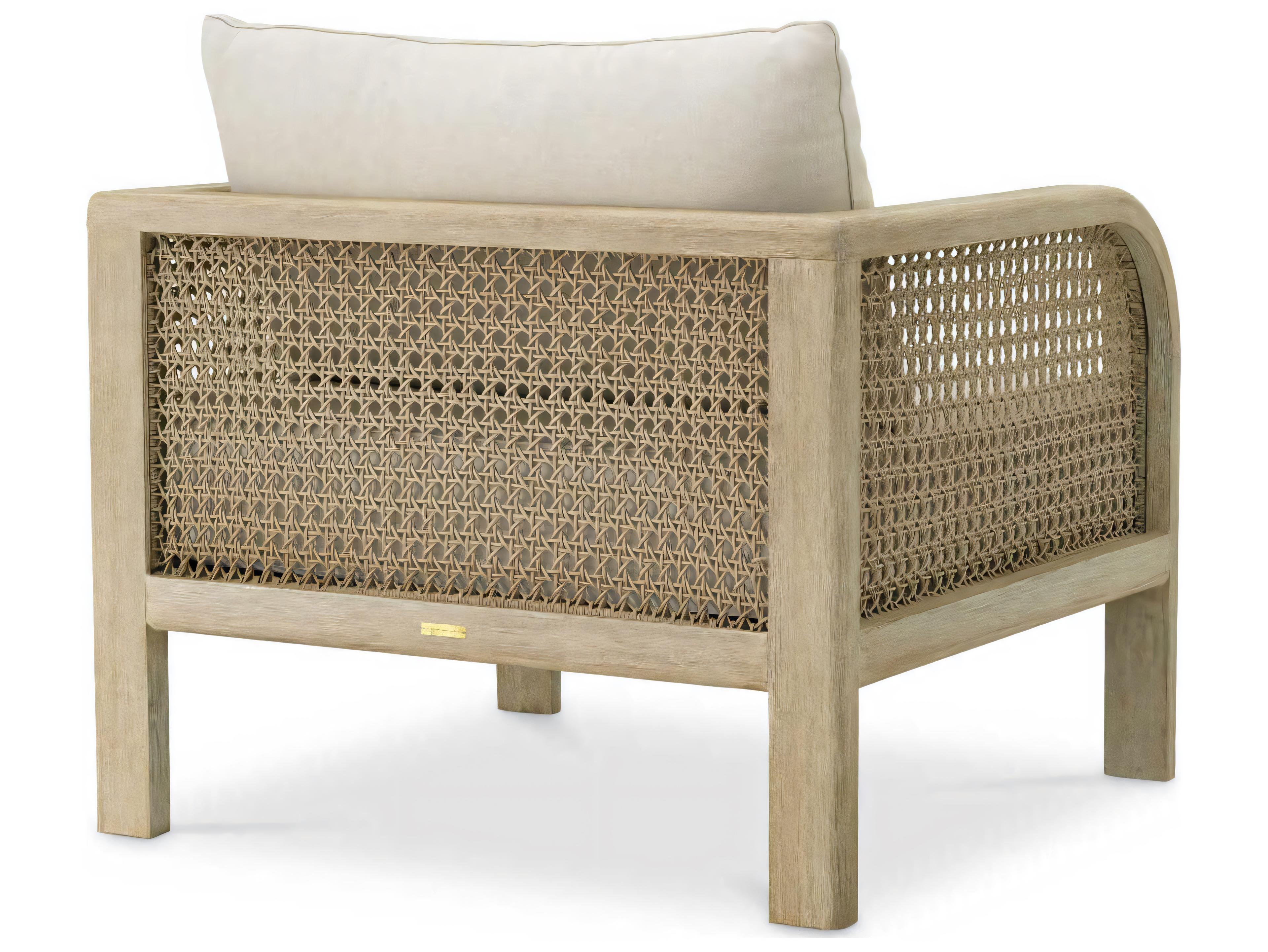 Eichholtz Outdoor Aged Teak Beige Rope Viola Sand Lounge Chair