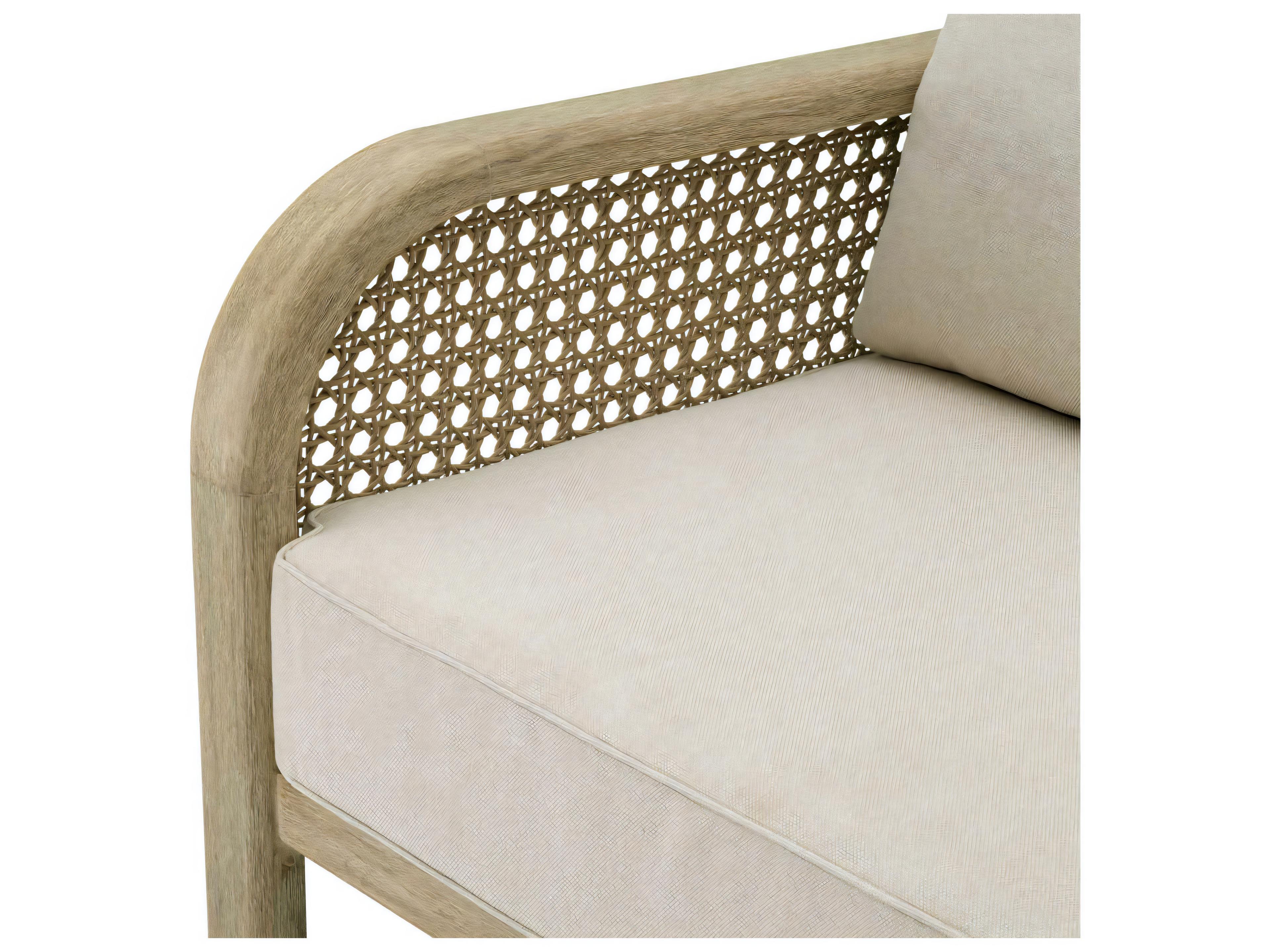 Eichholtz Outdoor Aged Teak Beige Rope Viola Sand Lounge Chair