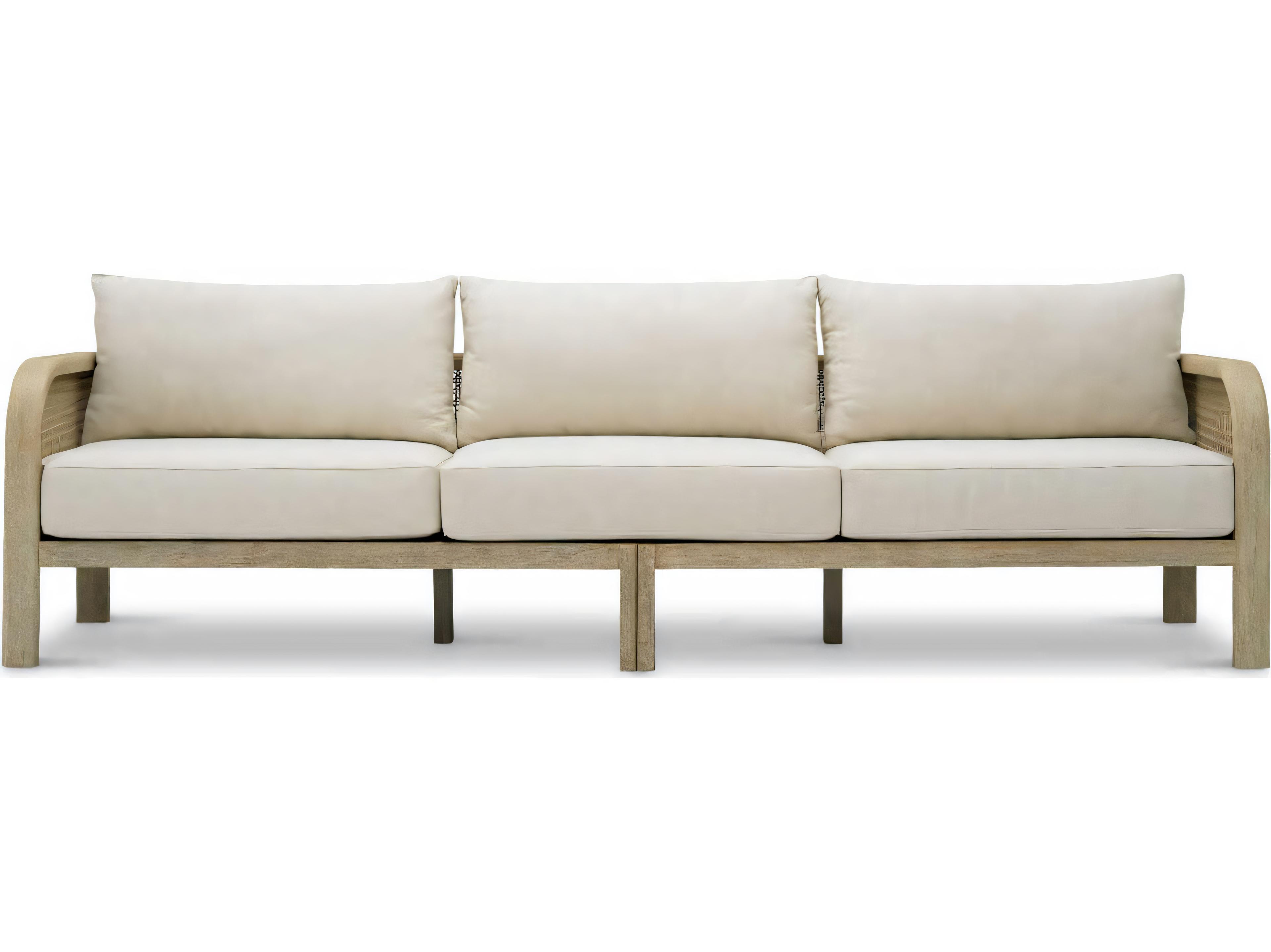 Eichholtz Outdoor Aged Teak Beige Rope Viola Sand Sofa