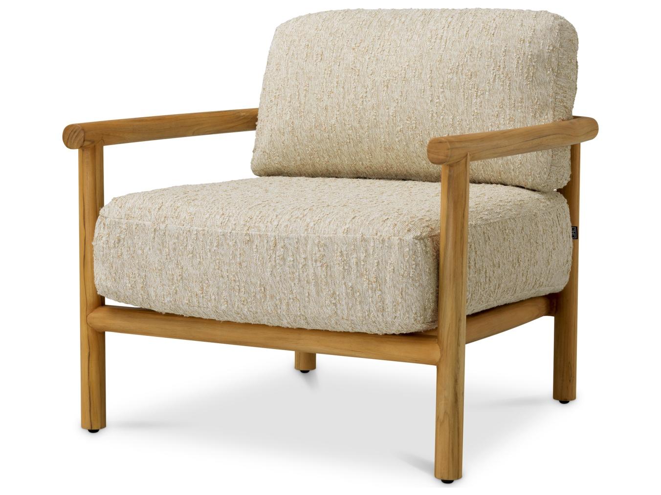 Eichholtz Outdoor Natural Teak | Arden Cushion Lounge Chair