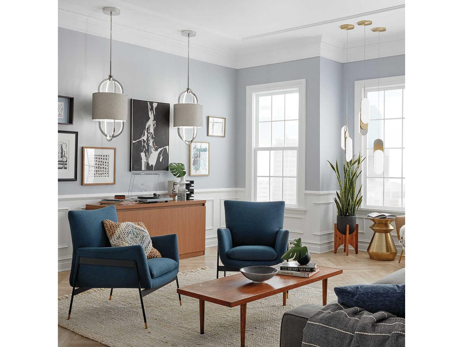 Elan Jolana 2-Light Polished Nickel LED Drum Pendant