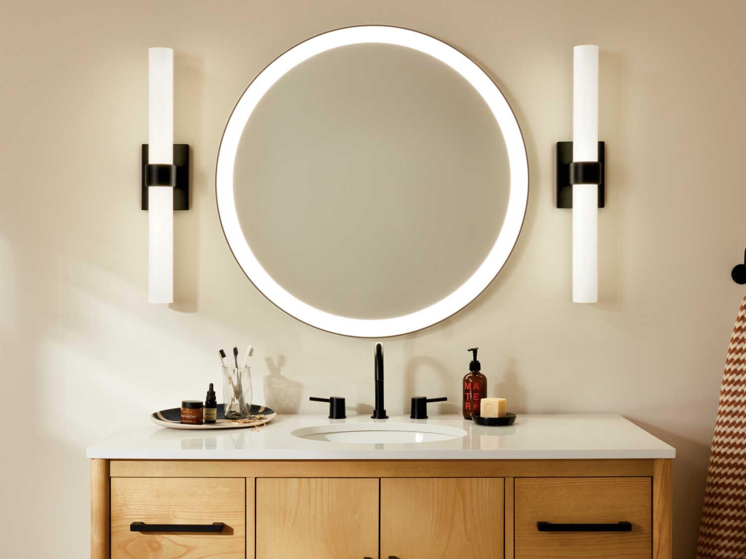 Elan Izza Tall 1-Light Matte Black Wall Sconce