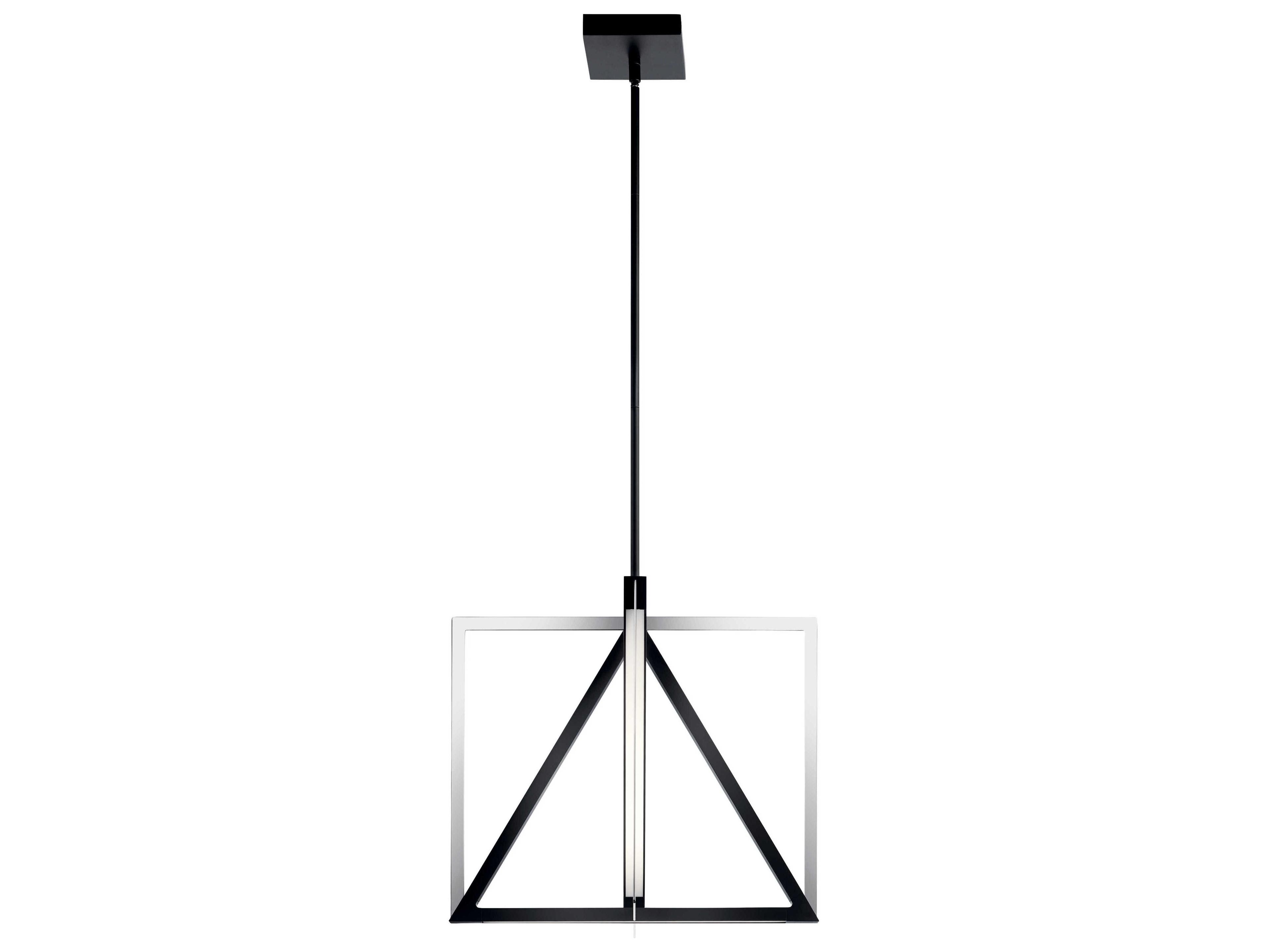 Elan Axis Matte Black Chrome LED Geometric Pendant