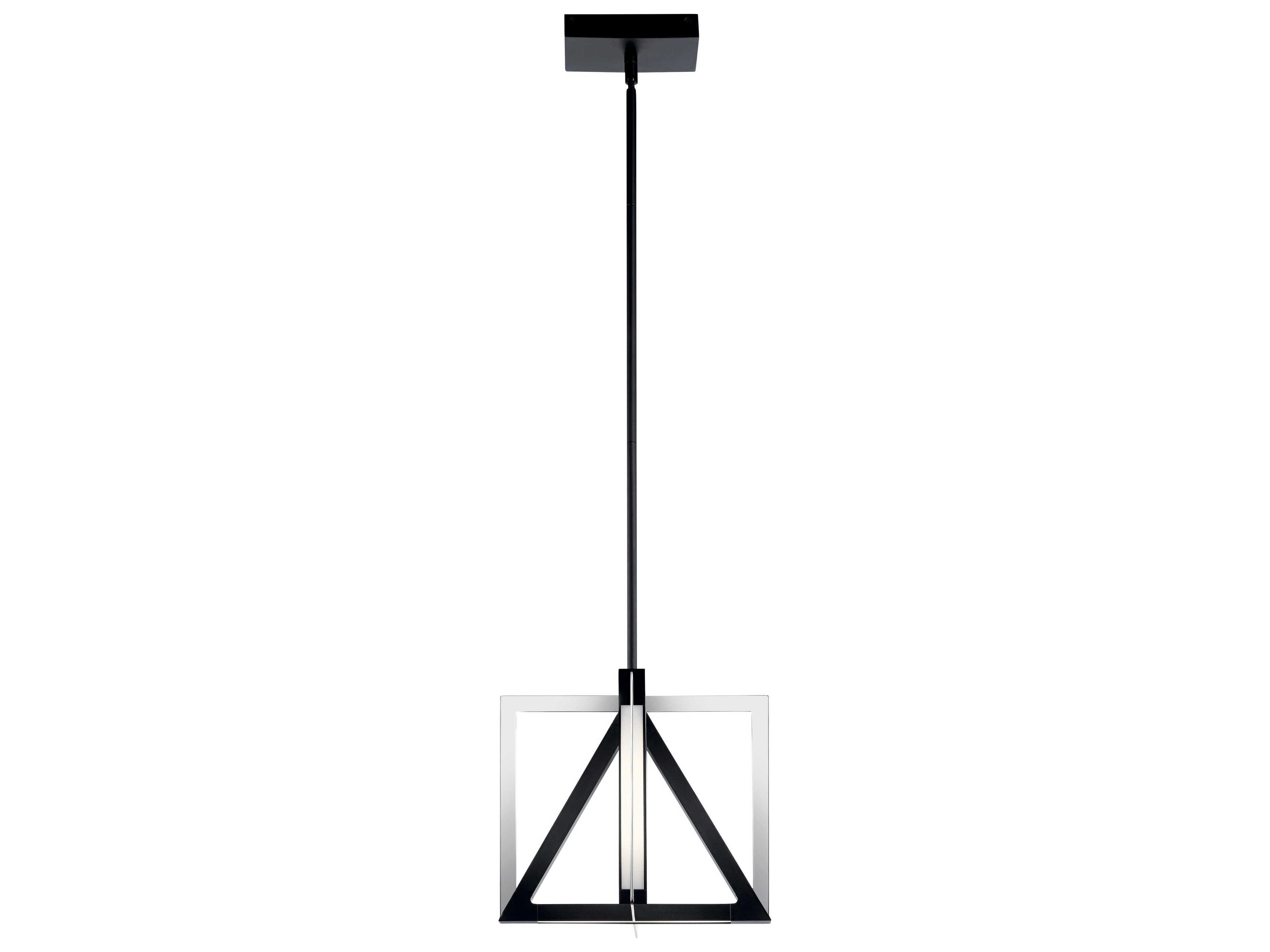 Elan Axis Matte Black Chrome LED Geometric Pendant