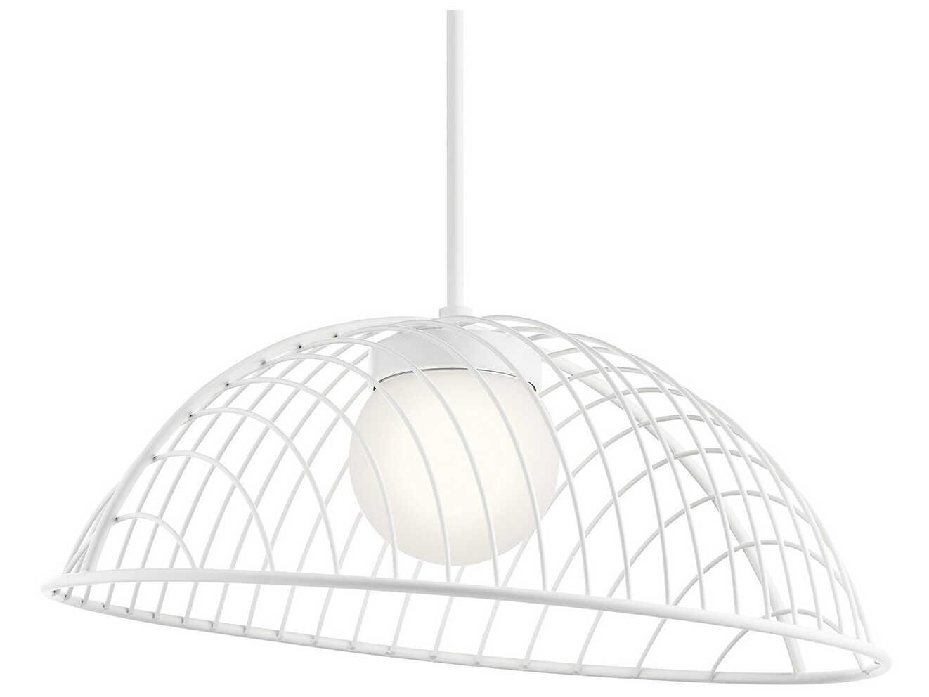 Elan Clevo 1-Light White Glass LED Globe Geometric Pendant