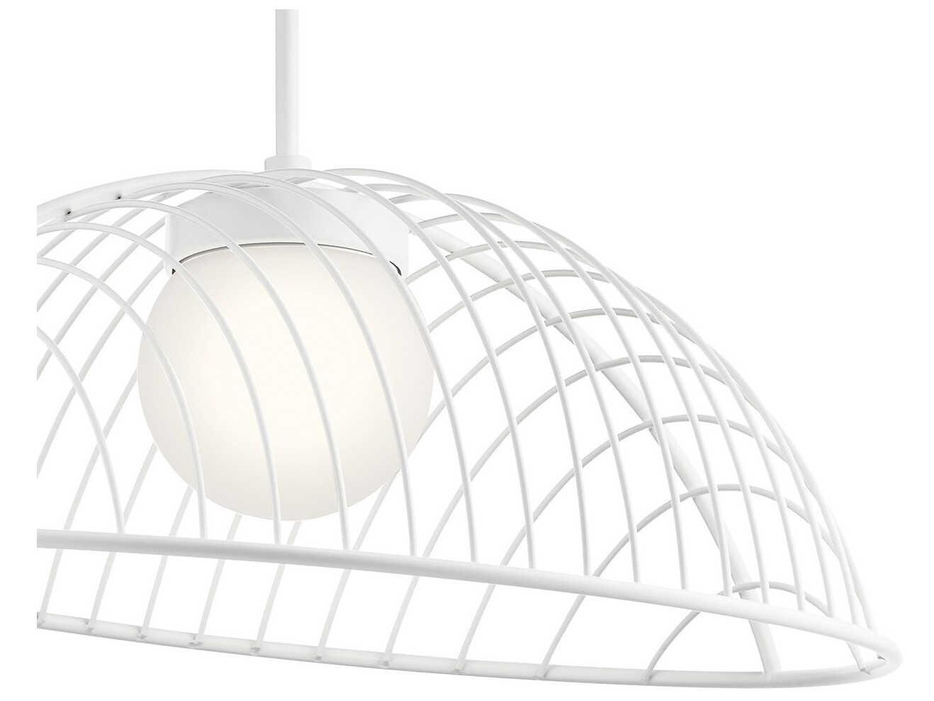 Elan Clevo 1-Light White Glass LED Globe Geometric Pendant