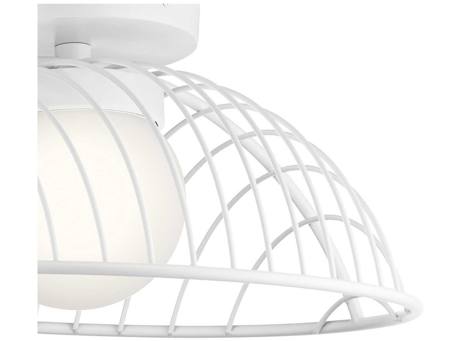 Elan Clevo 1-Light White Glass LED Globe Geometric Flush Mount