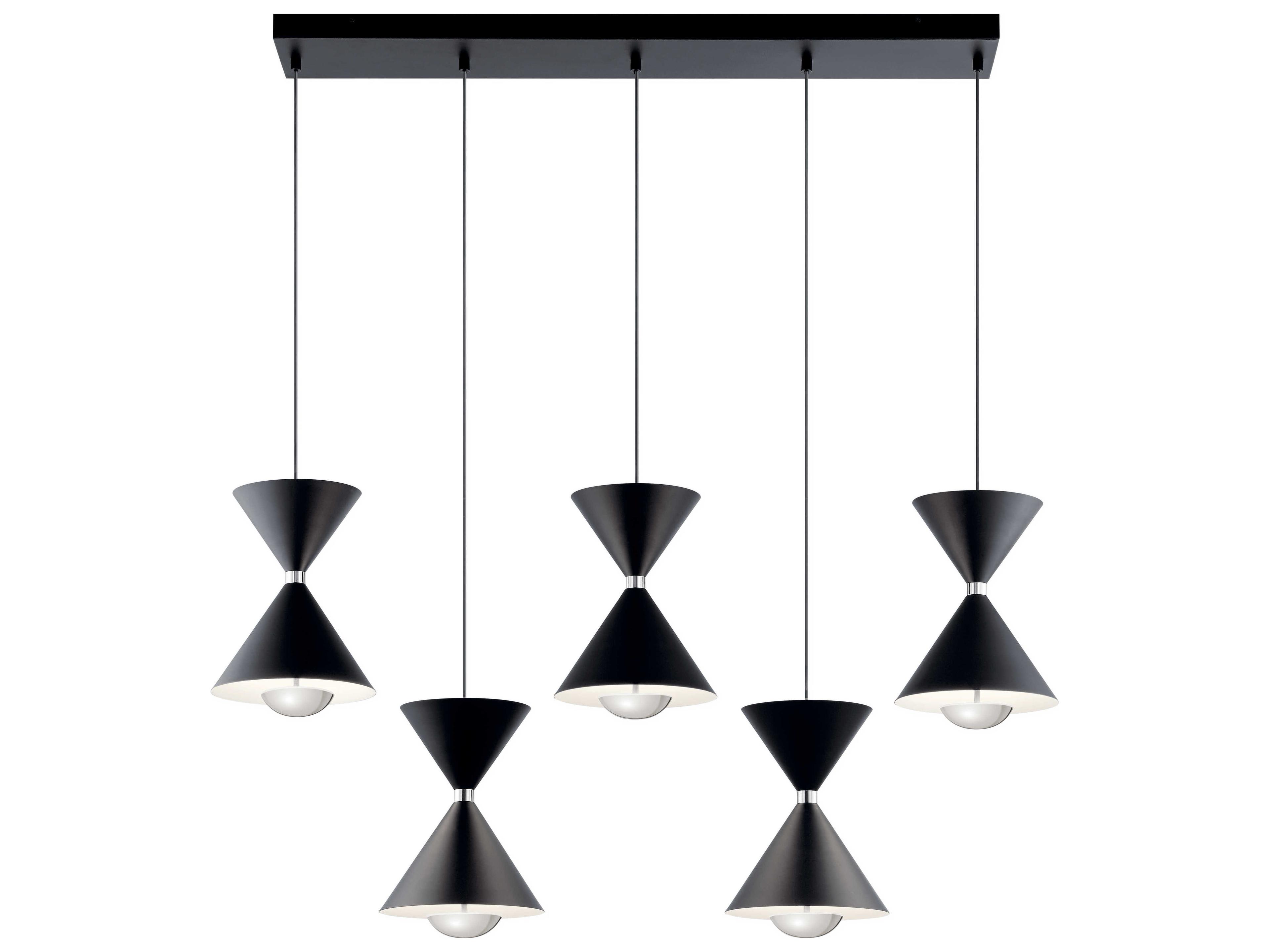 Elan Kordan 5-Light Matte Black LED Linear Island Pendant