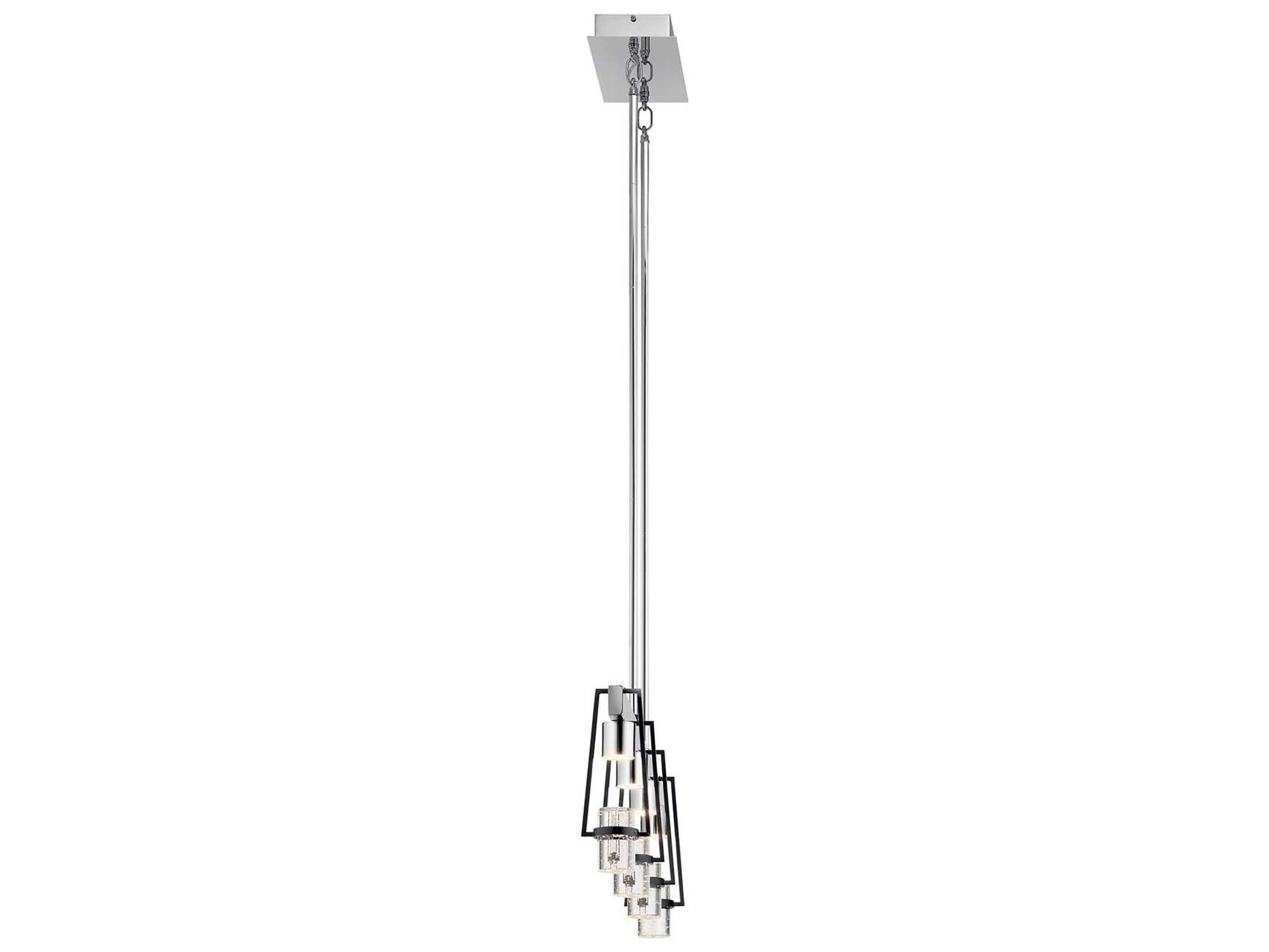 Elan Ayse 4-Light Matte Black Crystal LED Linear Island Pendant