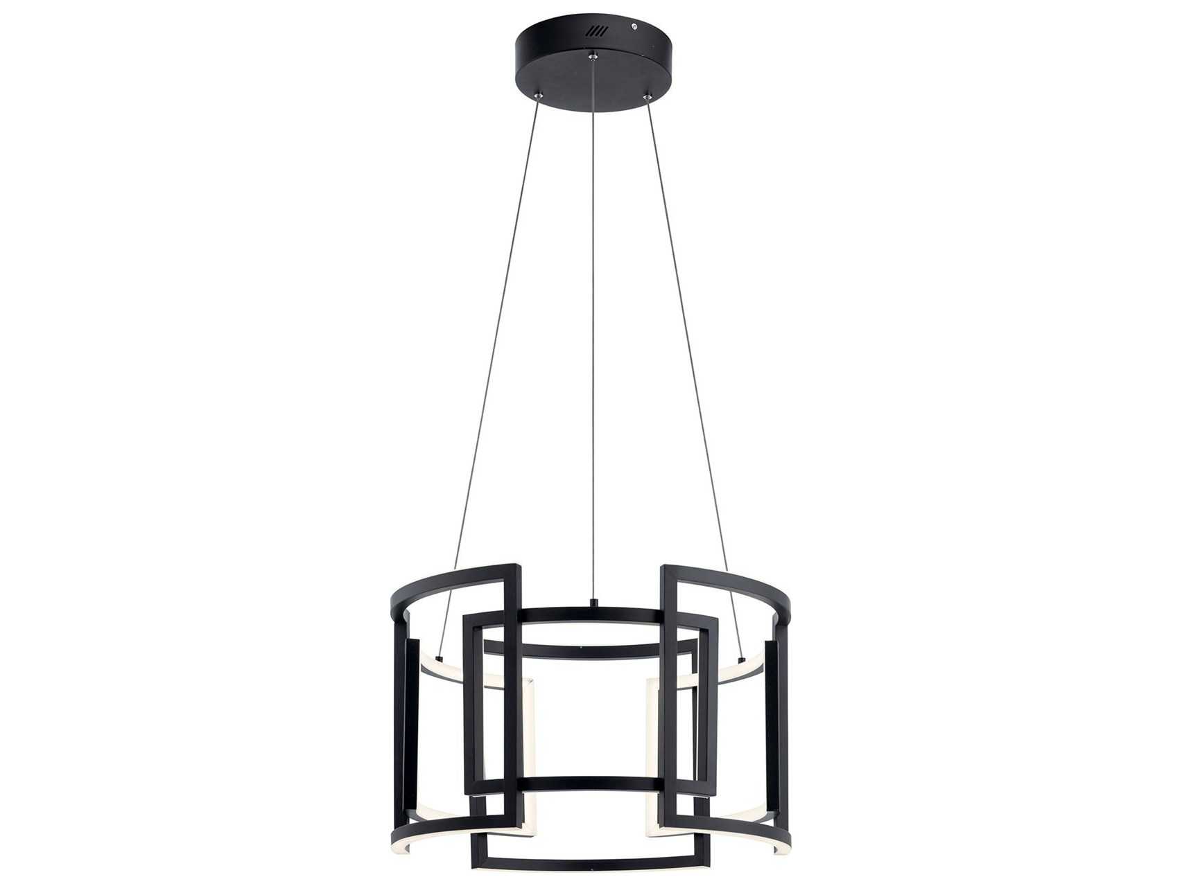 Elan Melko 9-Light Black LED Drum Geometric Pendant