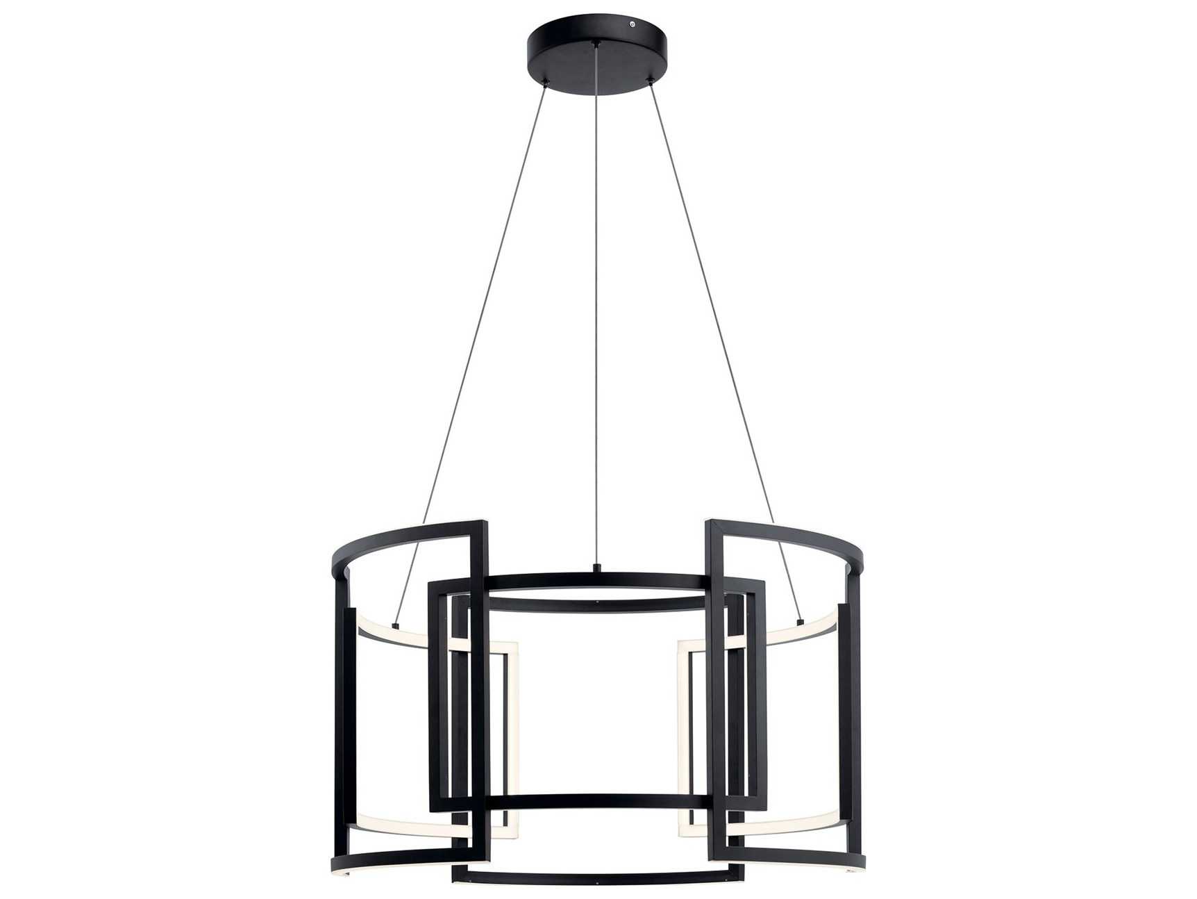 Elan Melko 9-Light Black LED Drum Geometric Pendant