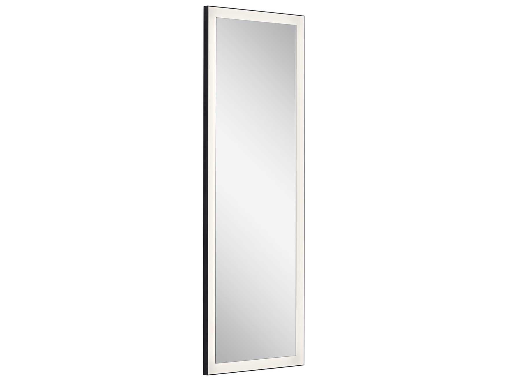 Elan Ryame Matte Black Rectangular LED Wall Mirror