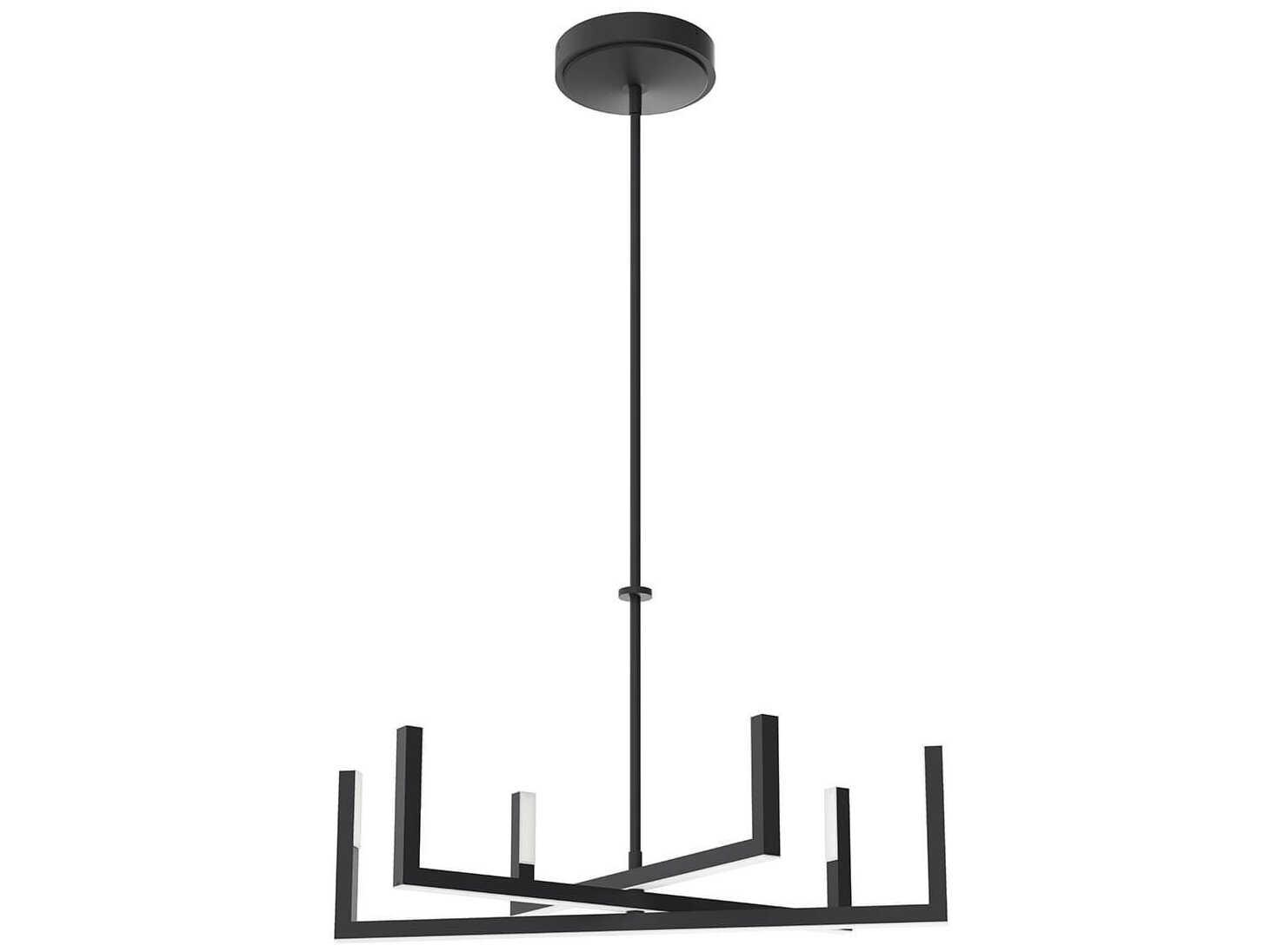 Elan Priam 6-Light Matte Black LED Linear Chandelier