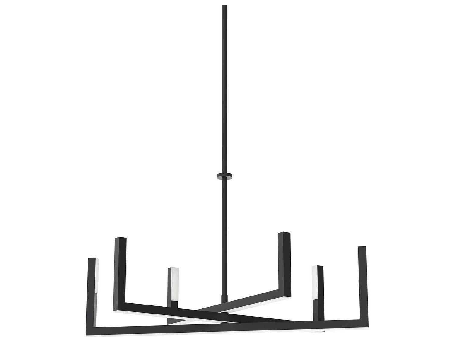 Elan Priam 6-Light Matte Black LED Linear Chandelier
