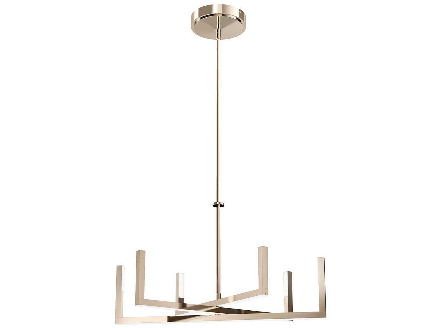 Elan Priam 6-Light Polished Nickel LED Linear Chandelier