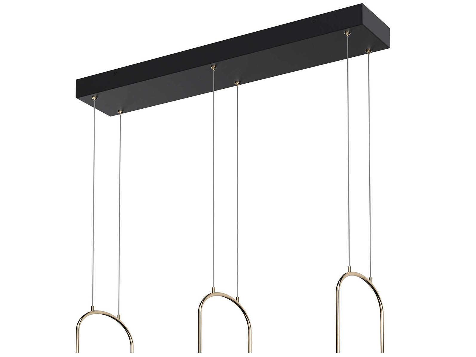 Elan Wayan 3-Light Matte Black LED Linear Island Pendant