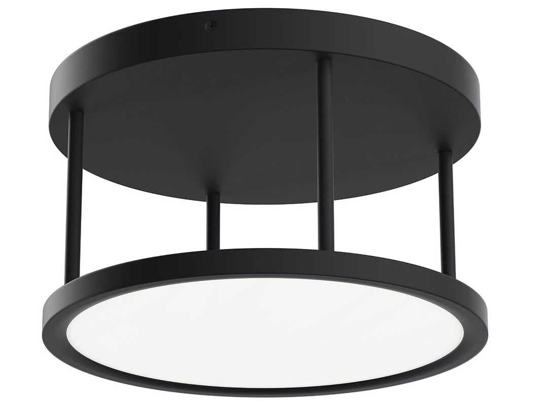 Elan Lavi 1-Light Matte Black LED Round Flush Mount