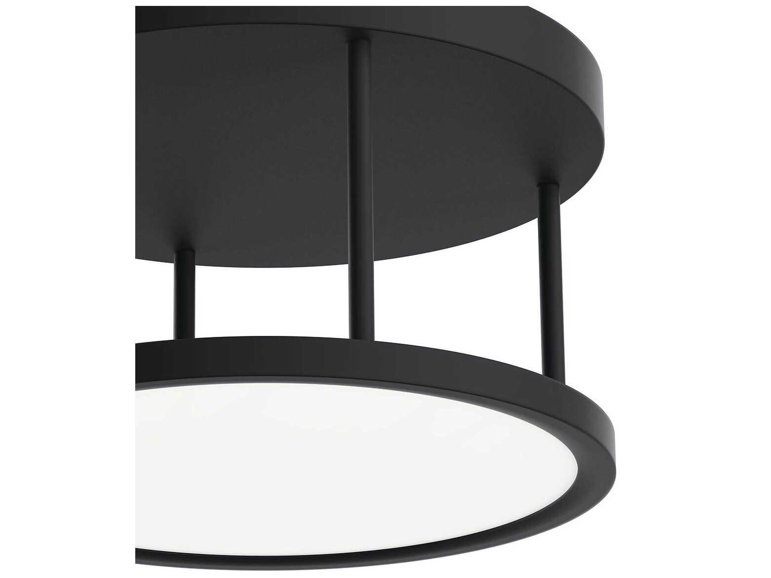 Elan Lavi 1-Light Matte Black LED Round Flush Mount