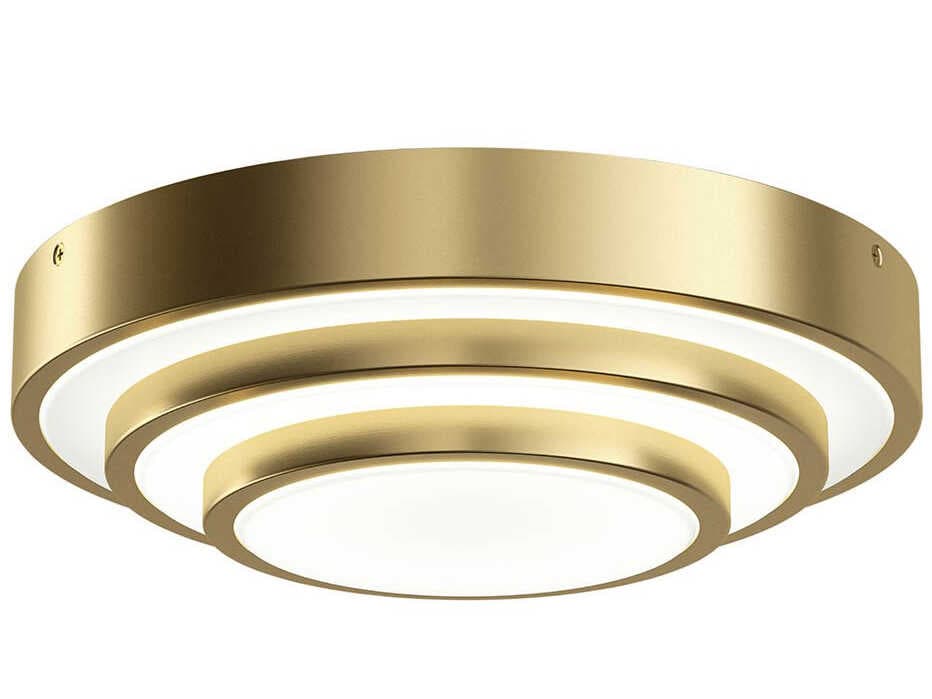 Elan Dombard 1-Light Champagne Gold LED Round Tiered Flush Mount