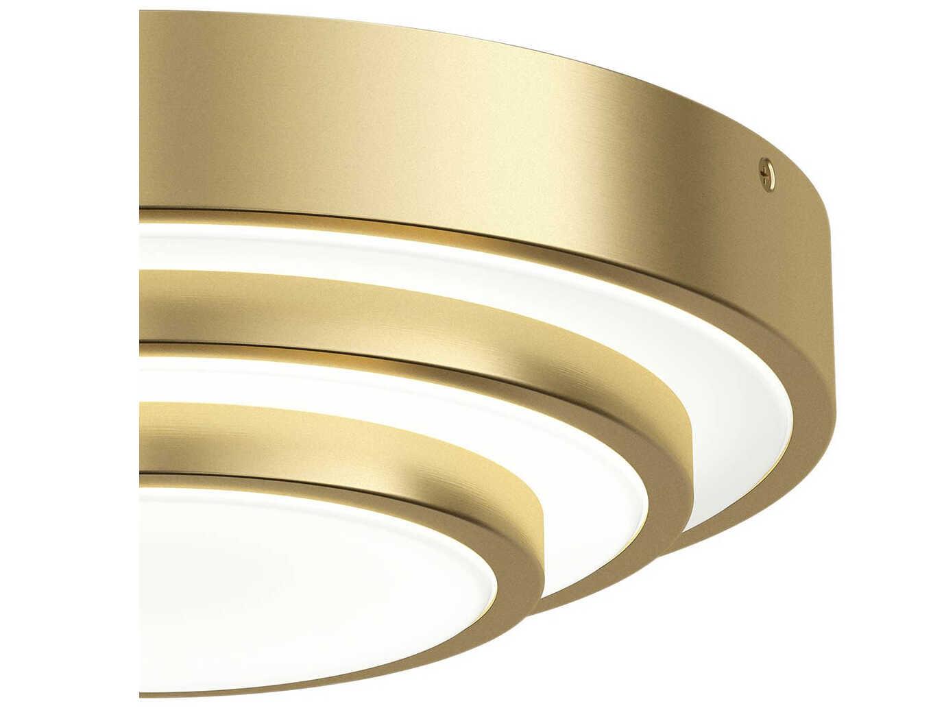 Elan Dombard 1-Light Champagne Gold LED Round Tiered Flush Mount