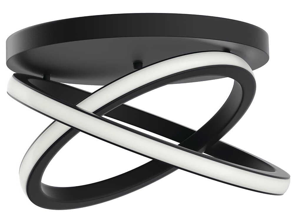 Elan Caputo 2-Light Matte Black LED Flush Mount