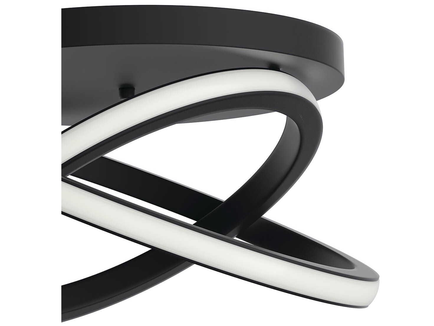 Elan Caputo 2-Light Matte Black LED Flush Mount