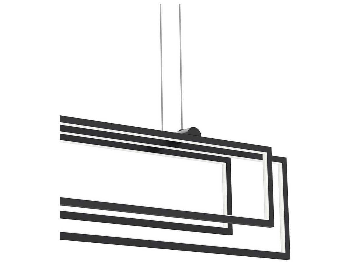 Elan Jestin 3-Light Matte Black LED Linear Island Pendant
