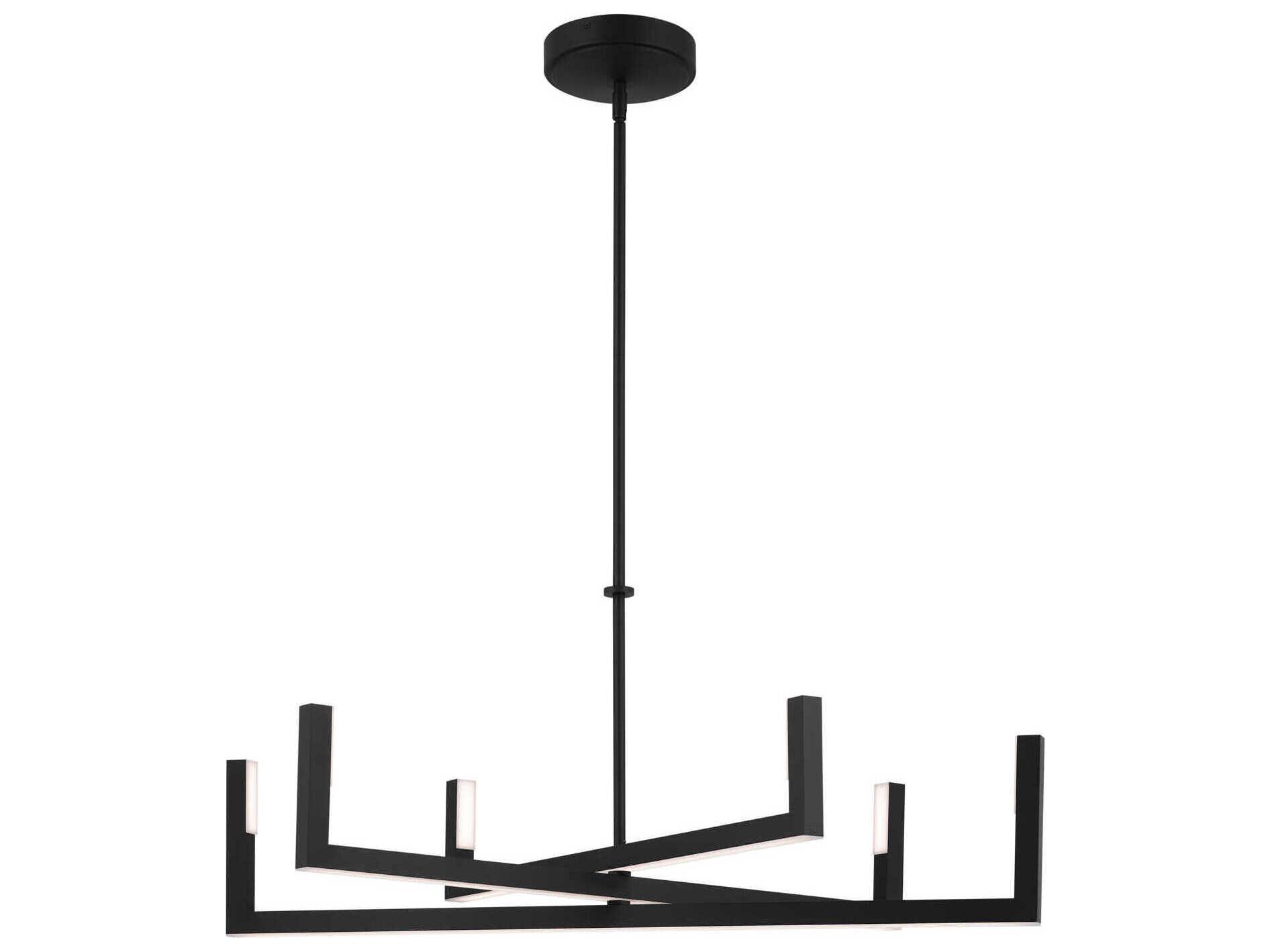 Elan Priam 6-Light Matte Black Linear Chandelier